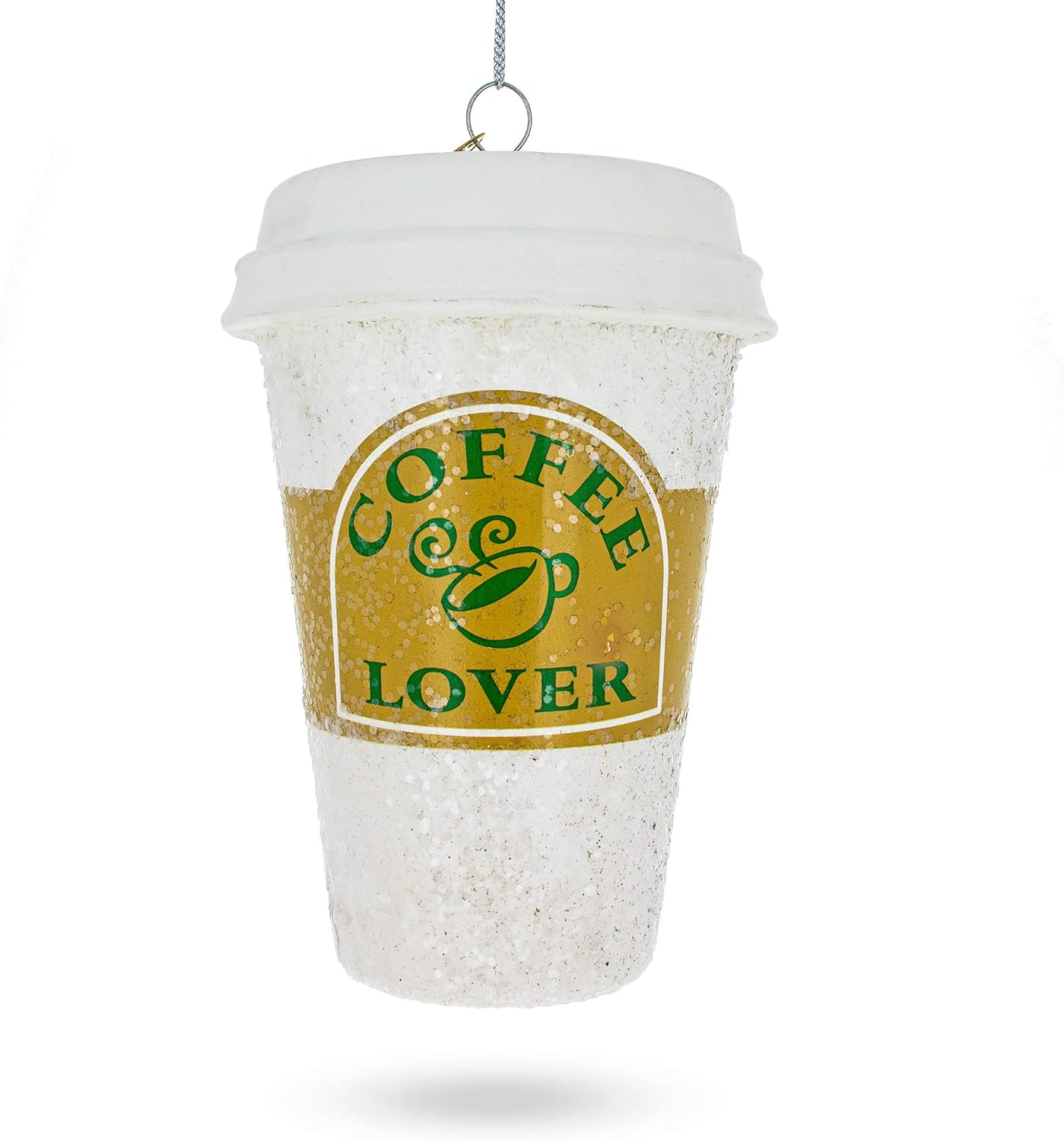 Coffee Lovers Blown Glass Christmas Ornament