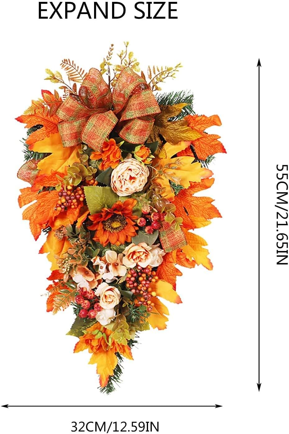Premium Fall Wreath for Front Door and Windows