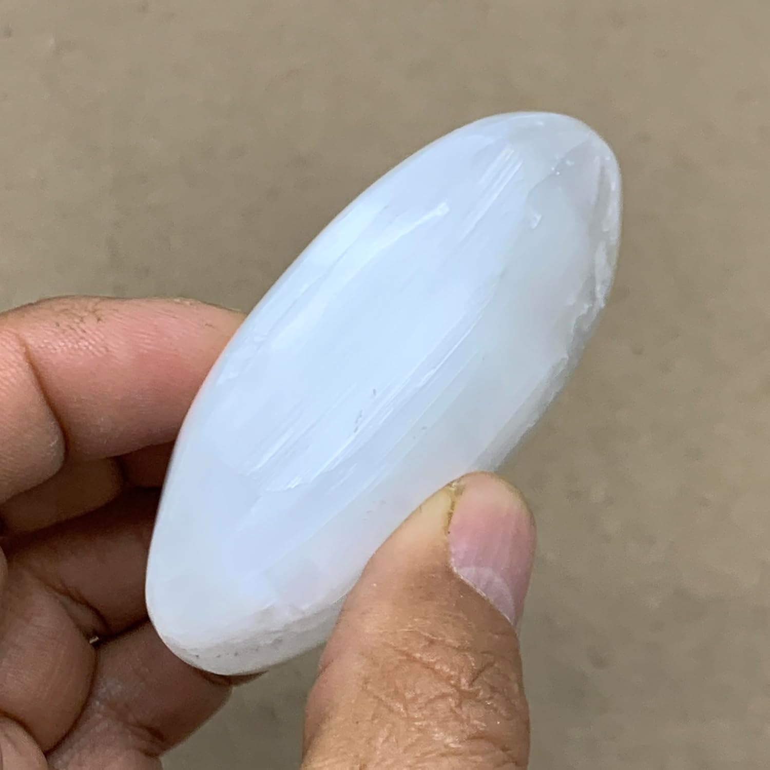 93g Natural Selenite Palm-Stone Crystal Pillow Shape