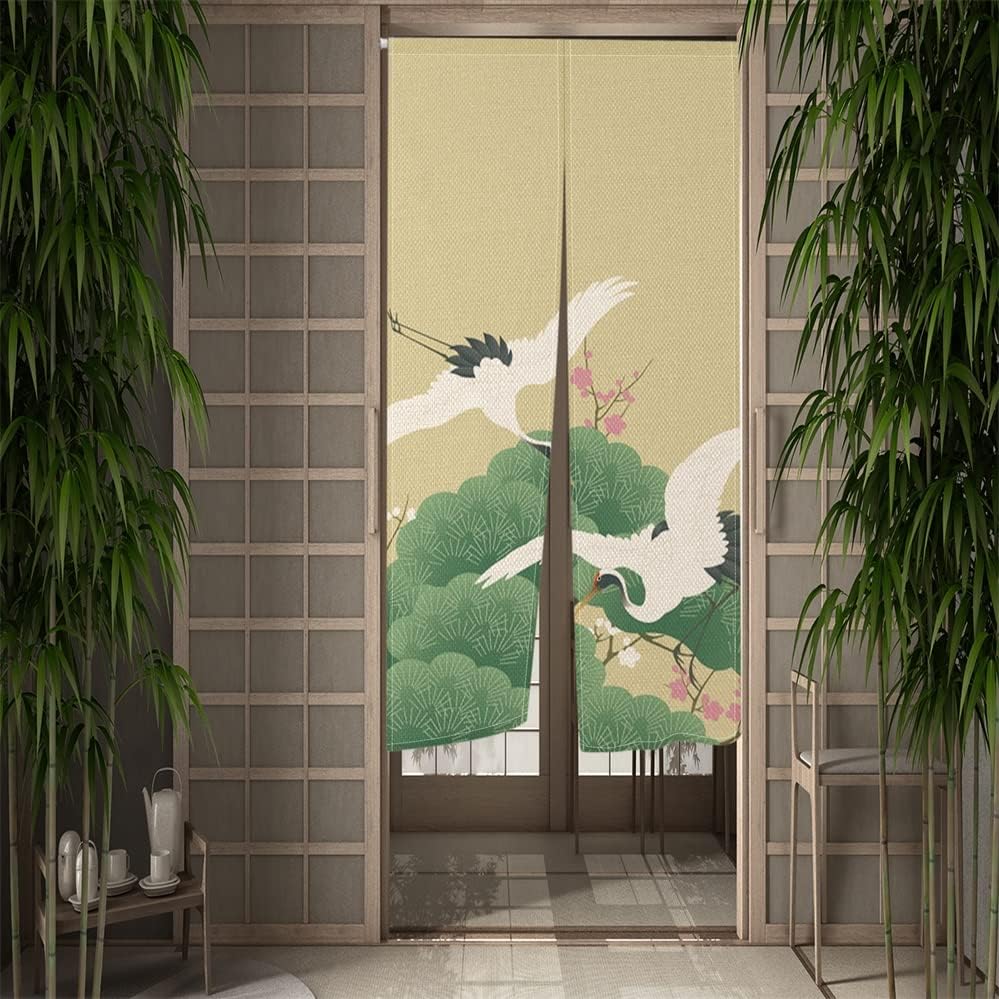 Leowefowa Traditional Japanese Noren Curtain 34x60 Inch