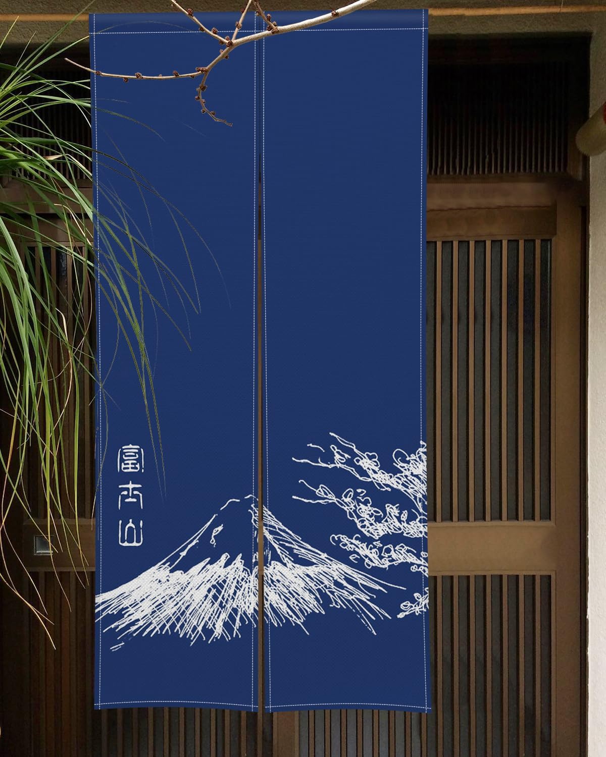 Japanese Style Noren Door Curtain with Mount Fuji Print