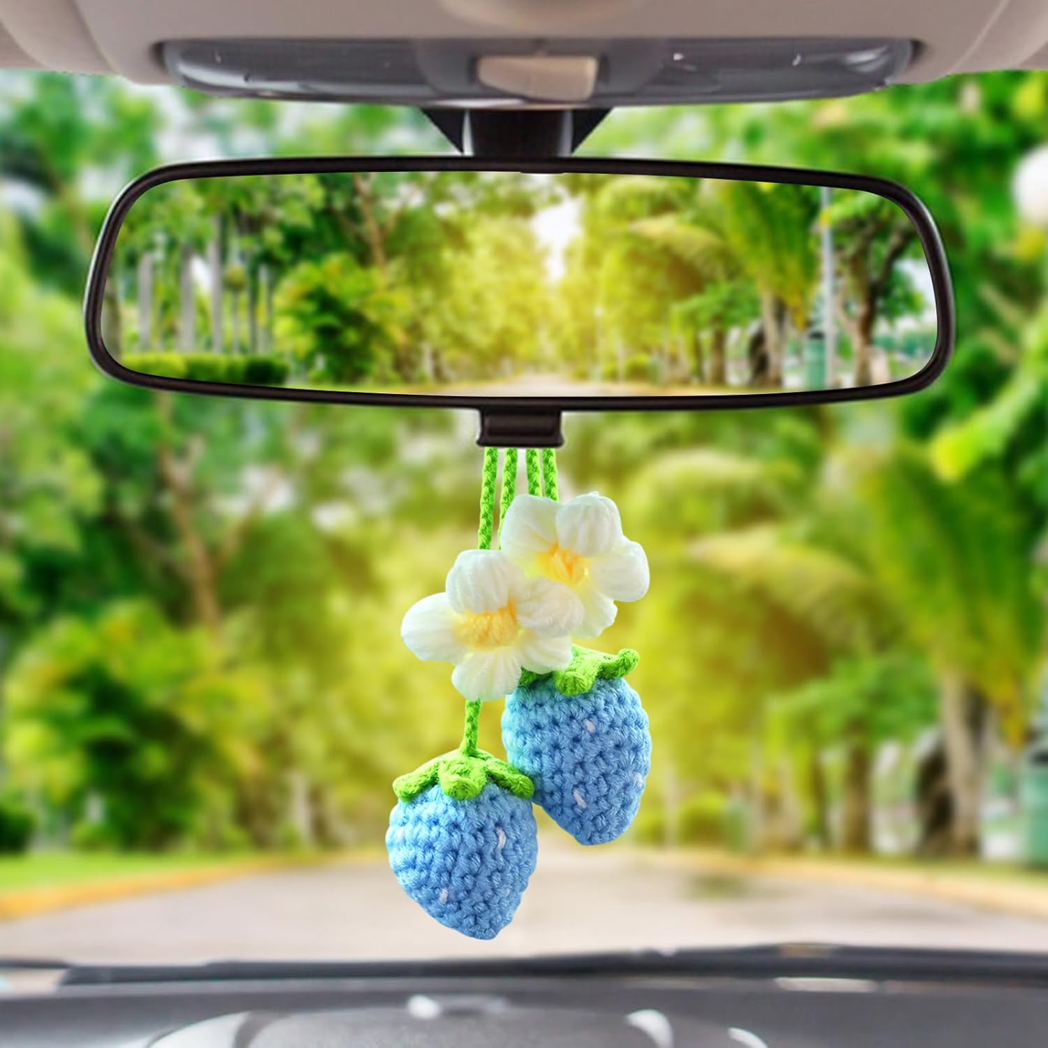 Winmany 2PCS Blue Car Mirror Hanging Ornament