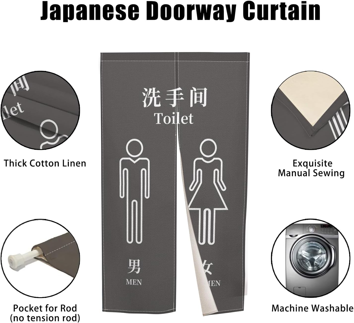 Japanese Noren Door Curtain Privacy Divider Panel Decor