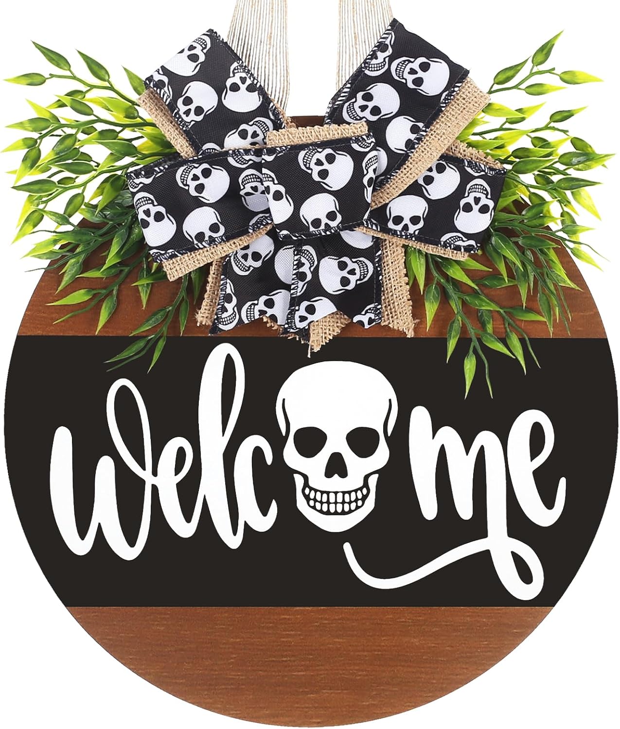 Wenmaqin Halloween Wreath Door Decor Sign