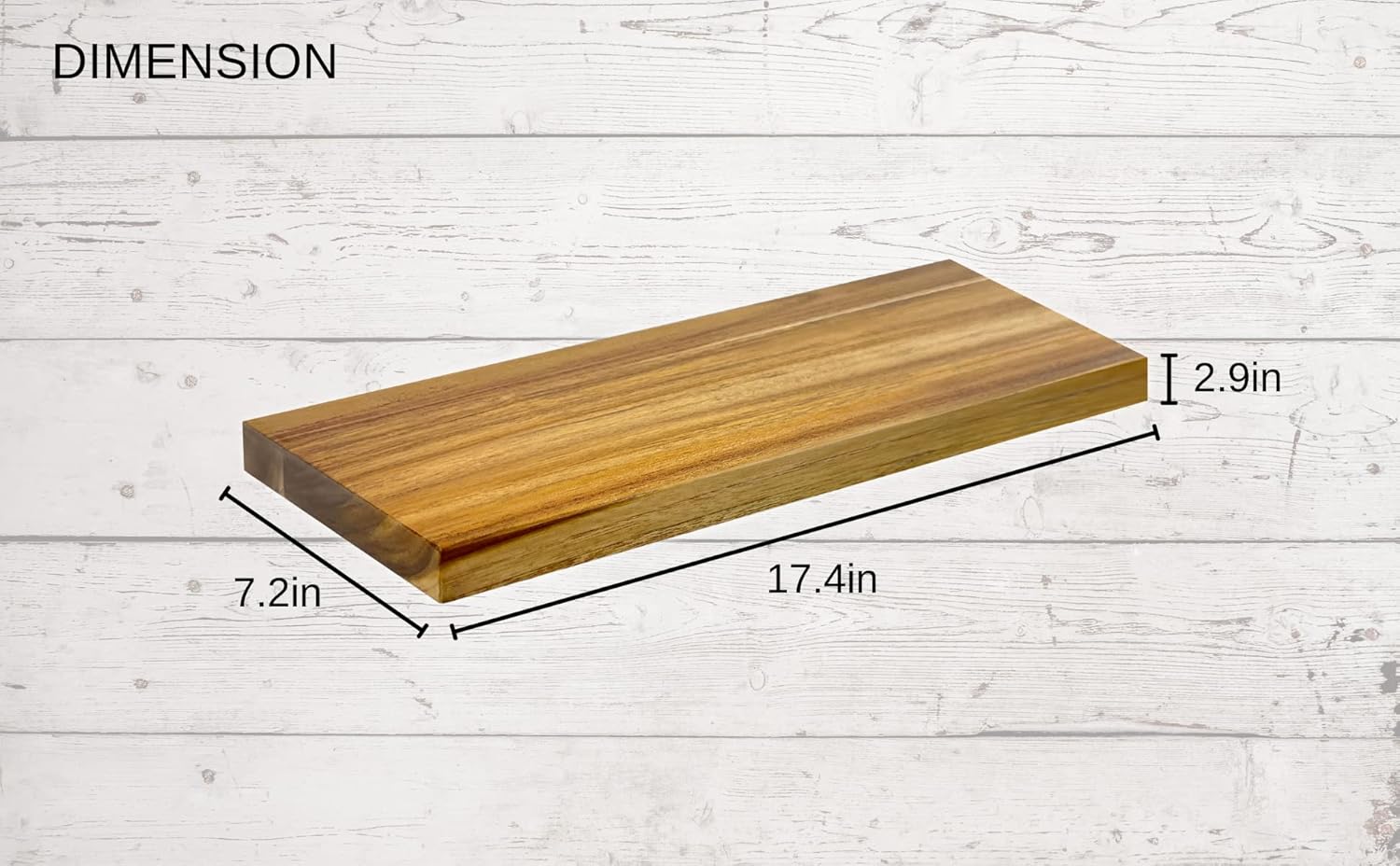 Teak Wood Floating Shelves 17x67 Pack of 2