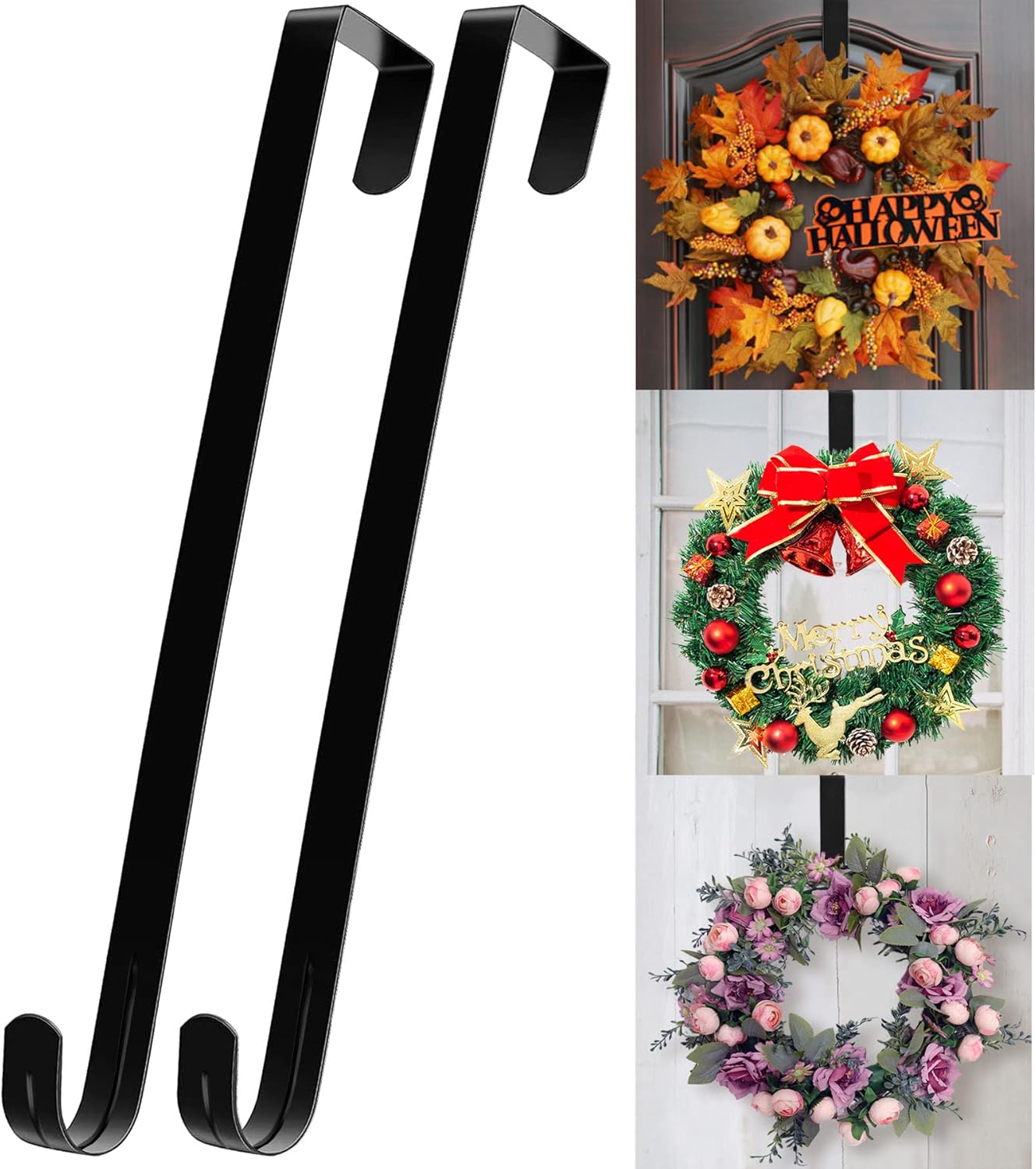 Komotu 15 Inch Wreath Hanger for Front Door