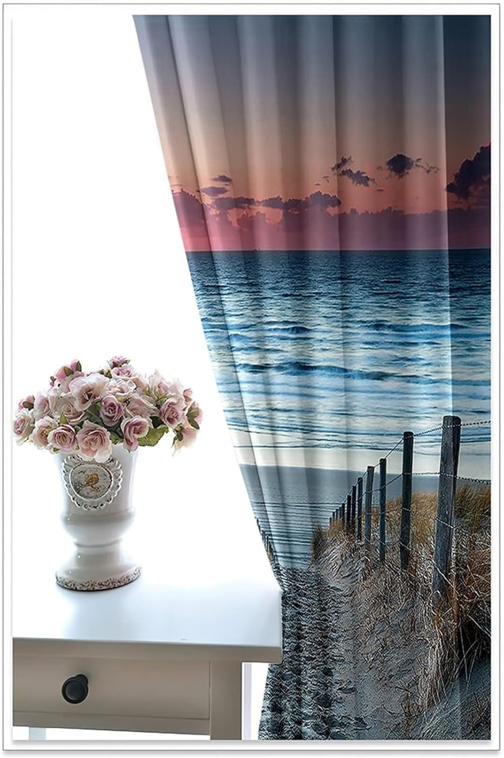 Homxi Kitchen Curtains Set of 2 with Grommet Design