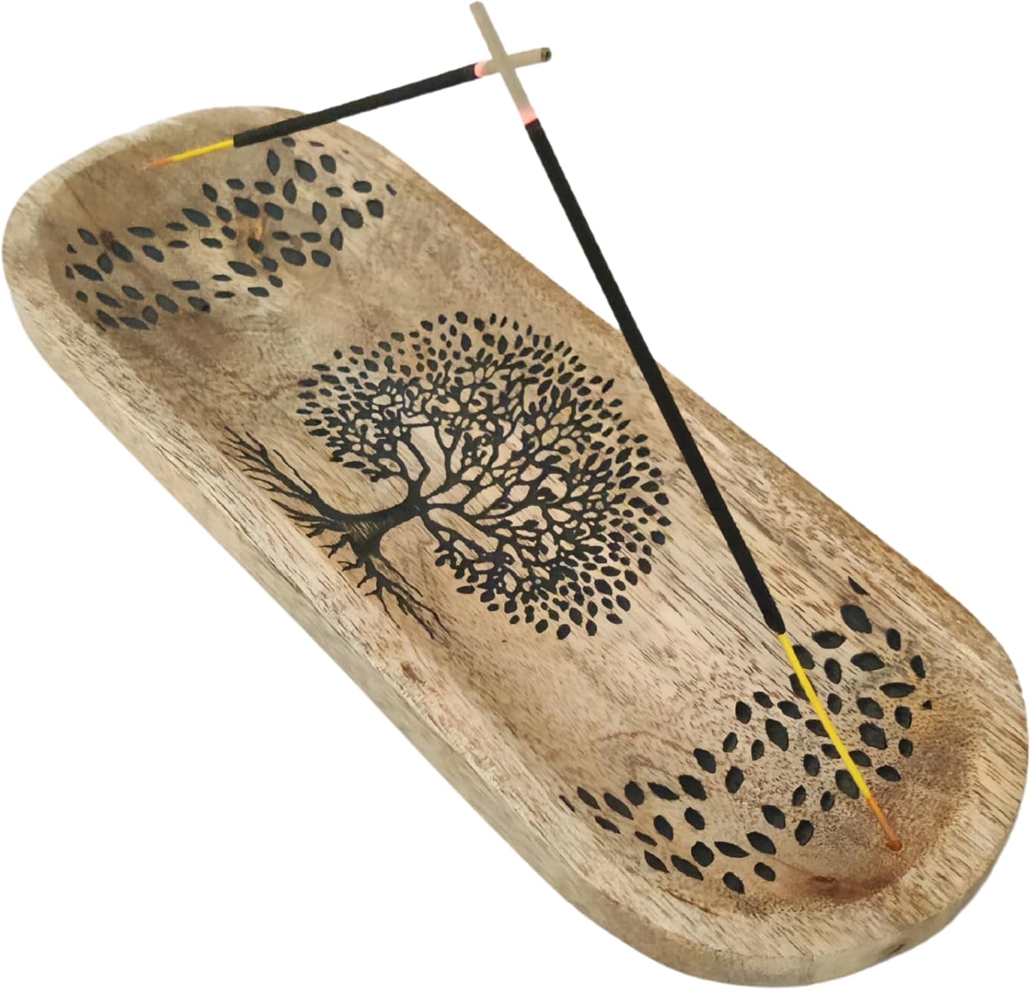 Vaniya Crafts Wooden Boat Shape Incense Holder Stand
