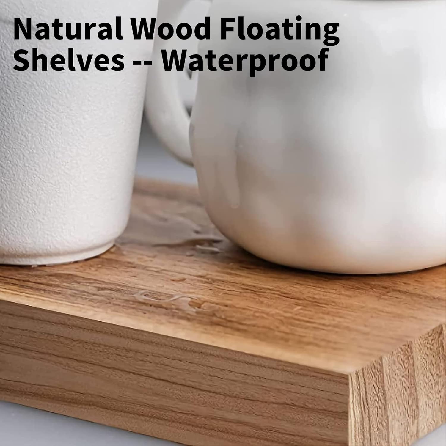 165in Floating Shelves Set of 2 Rustic Solid Wood Renter Friendly