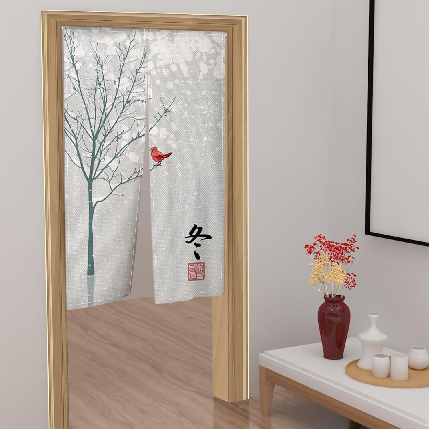 Leowefowa Japanese Noren Curtain 34x48 In