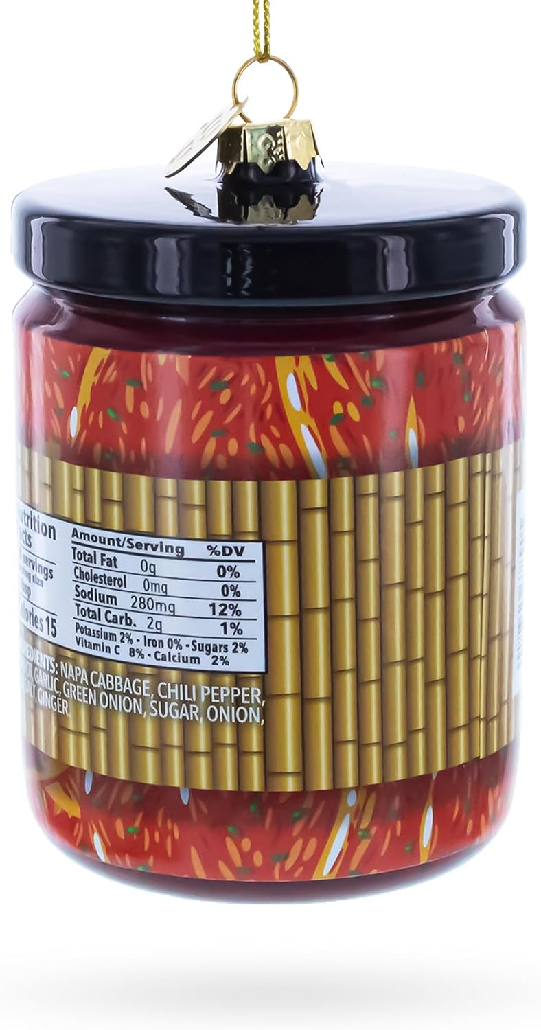 Spicy Kimchi Jar Glass Christmas Ornament