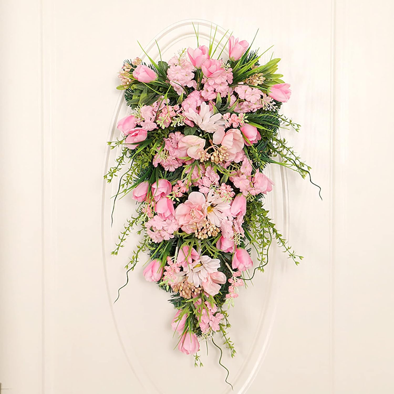 Pink Teardrop Wreath for Home Decor 157inch