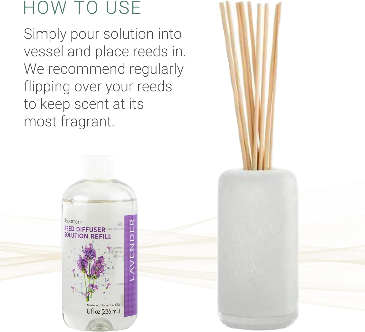 SpaRoom Reed Diffuser Oil Refill Lavender Scent 8oz