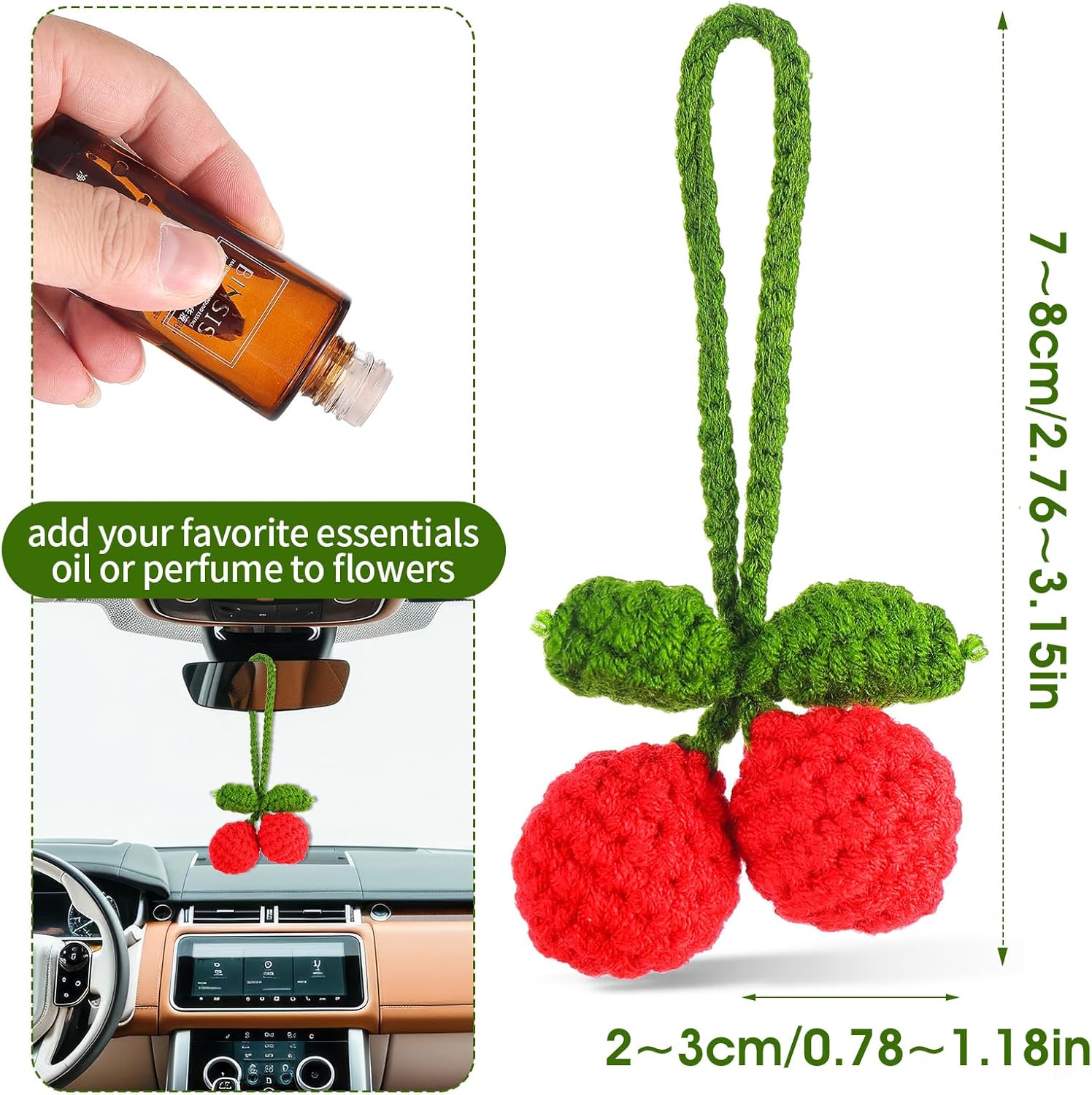 Cute Cherry Car Mirror Hanging Ornament