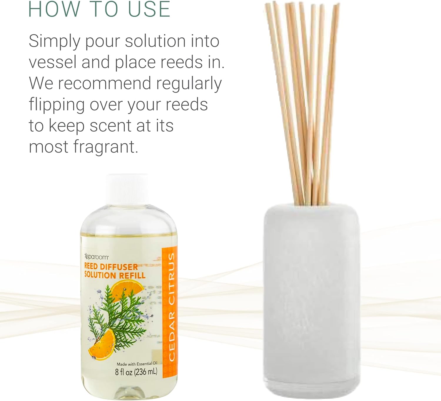 SpaRoom Reed Diffuser Oil Refill Cedar Citrus 8oz