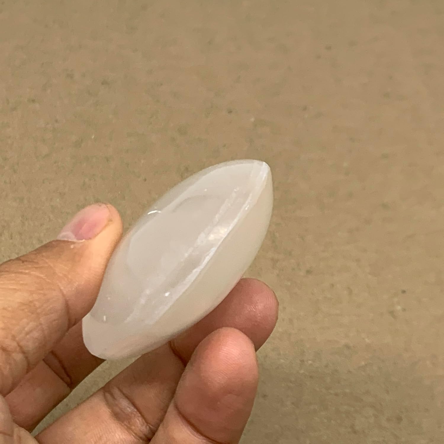 WatanGems 925g Natural Selenite Palm Stone Crystal Pillow Shape Collectible