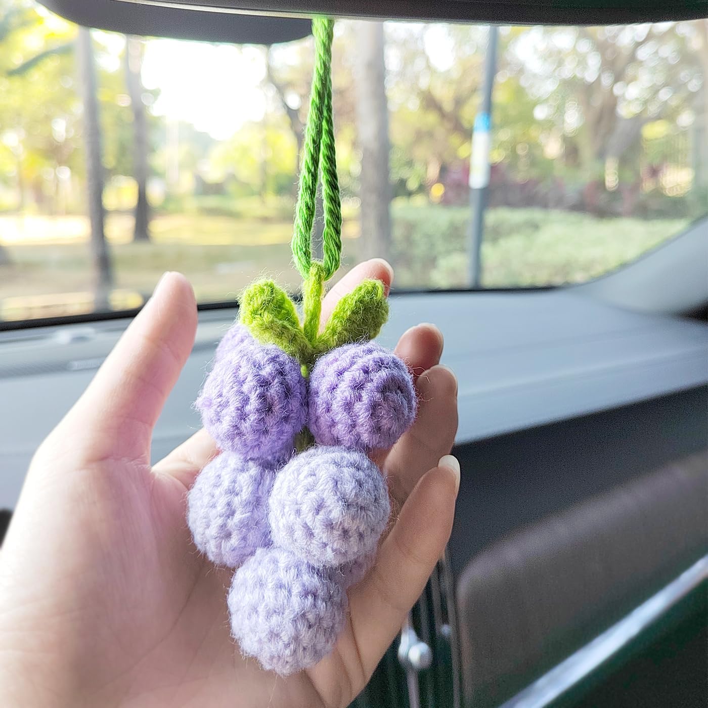 Cute Crochet Grape Car Hanging Ornament