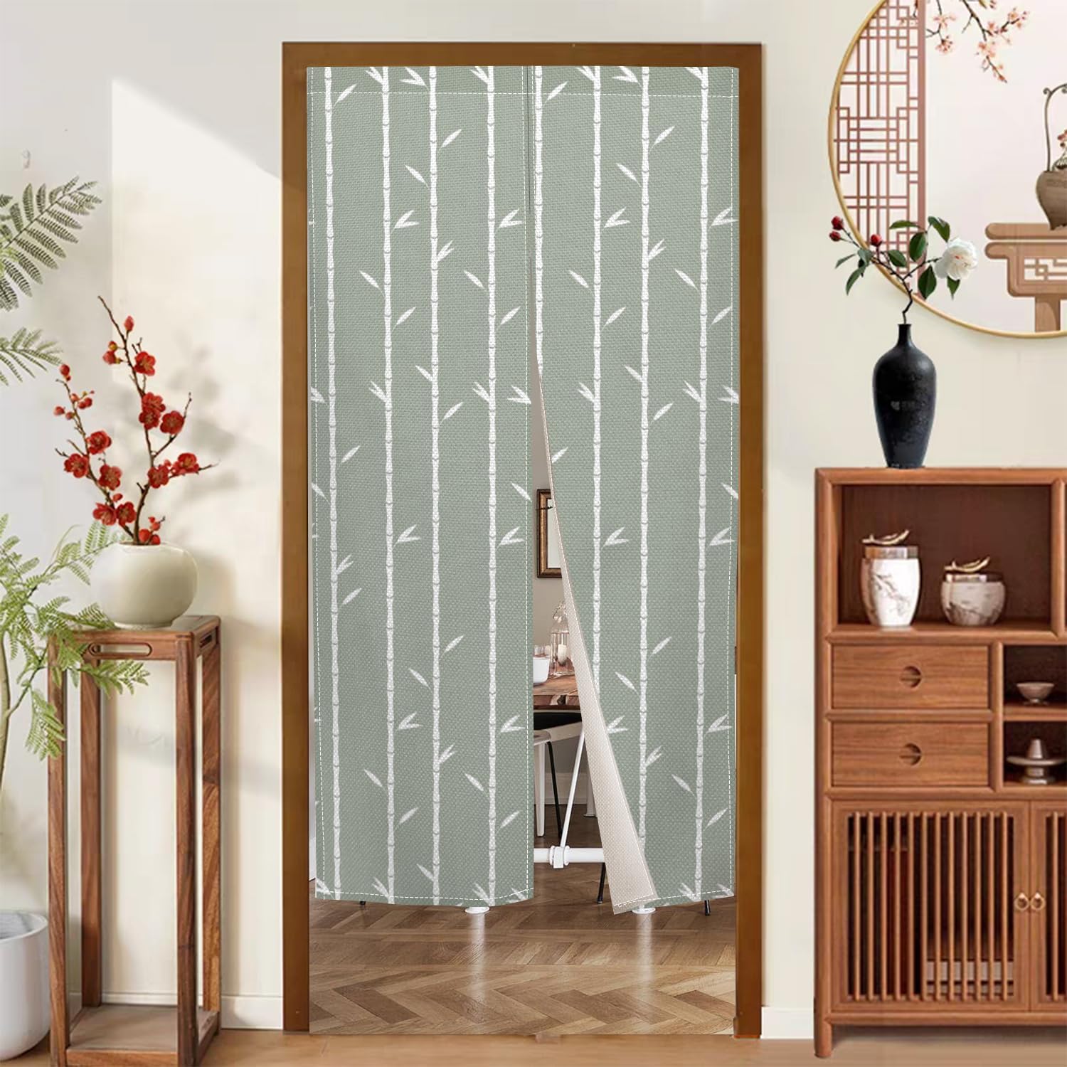 Boho Style Bamboo Decor Curtain for Home Entryway