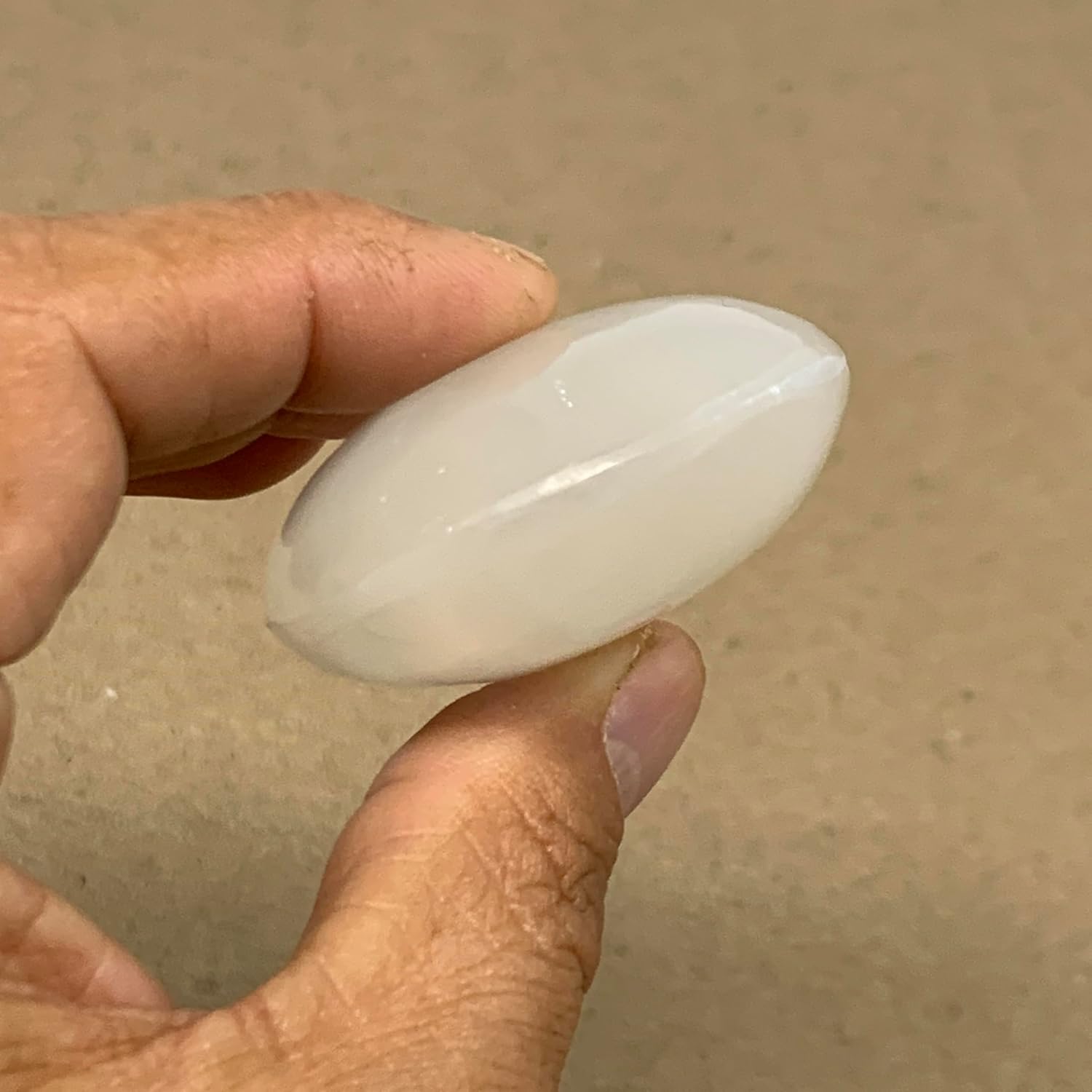 WatanGems 925g Natural Selenite Palm Stone Crystal Pillow Shape Collectible
