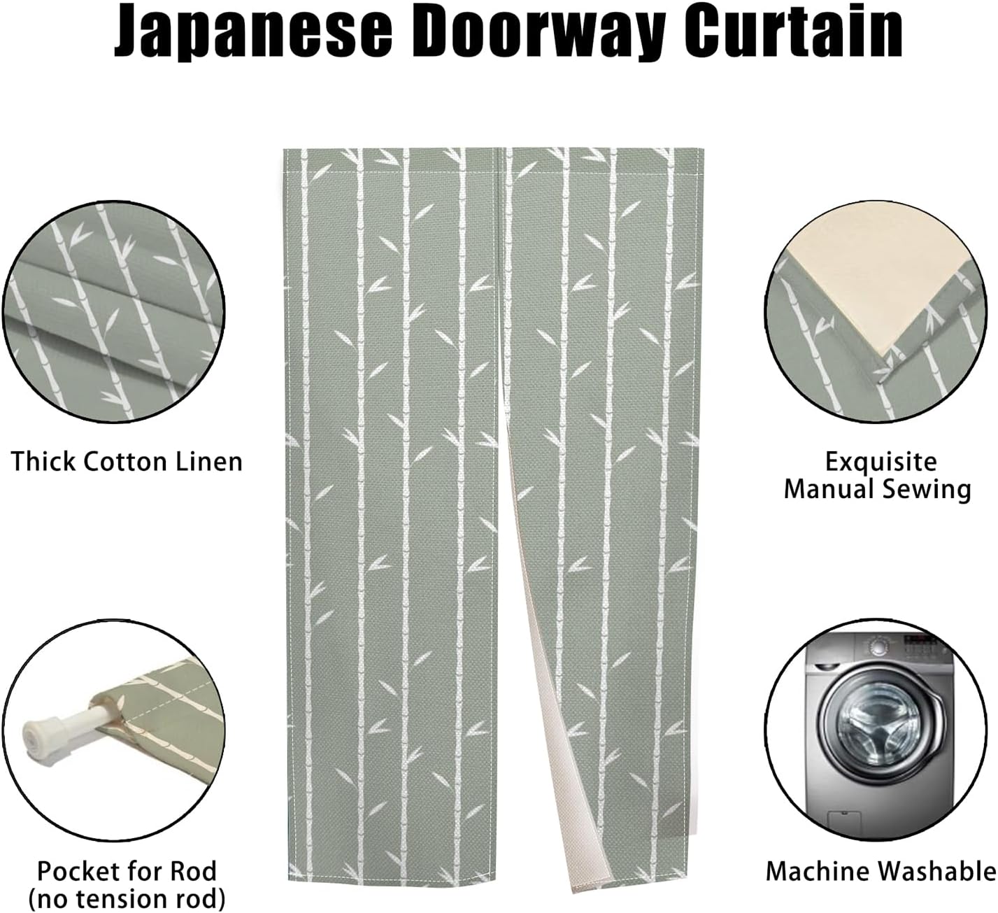 Boho Style Bamboo Decor Curtain for Home Entryway