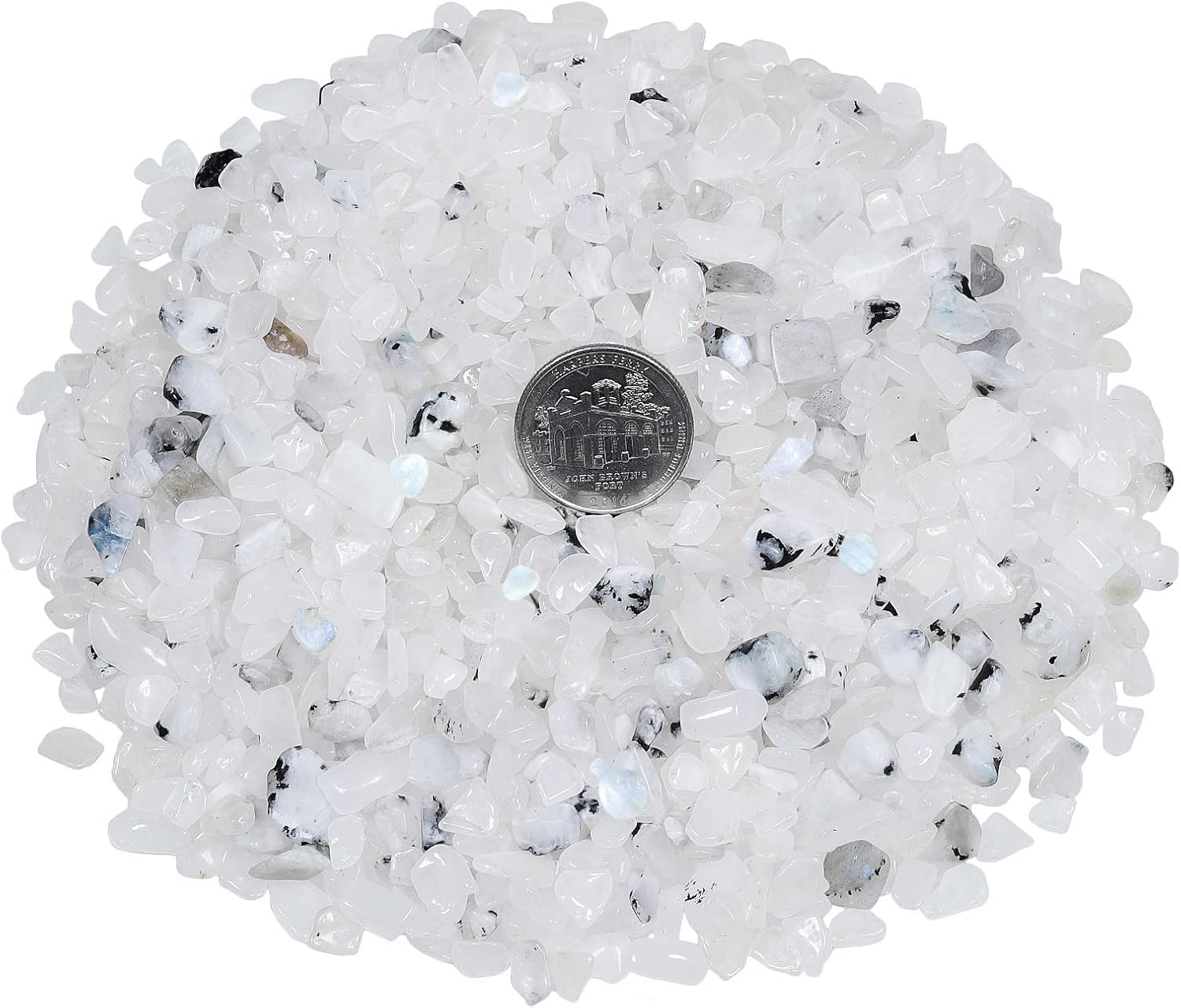 White Moonstone Tumbled Chips for Jewelry and Home Decor