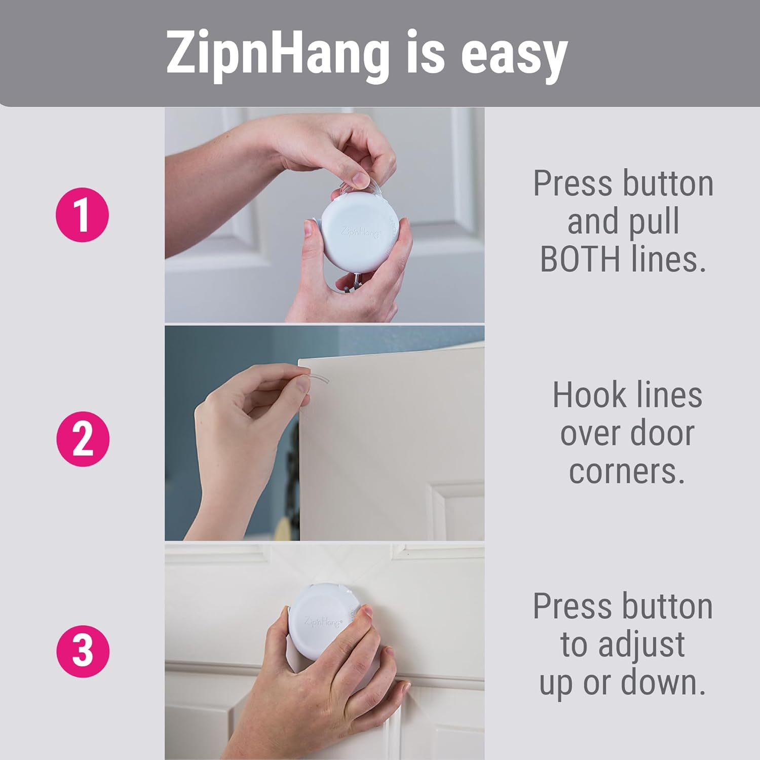 Zip n Hang Xtra Wreath Hanger for Glass Doors 3 Pack