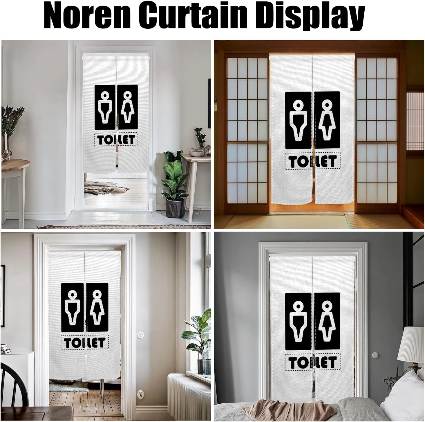 Japanese Noren Door Curtain for Privacy Partition Divider Panel