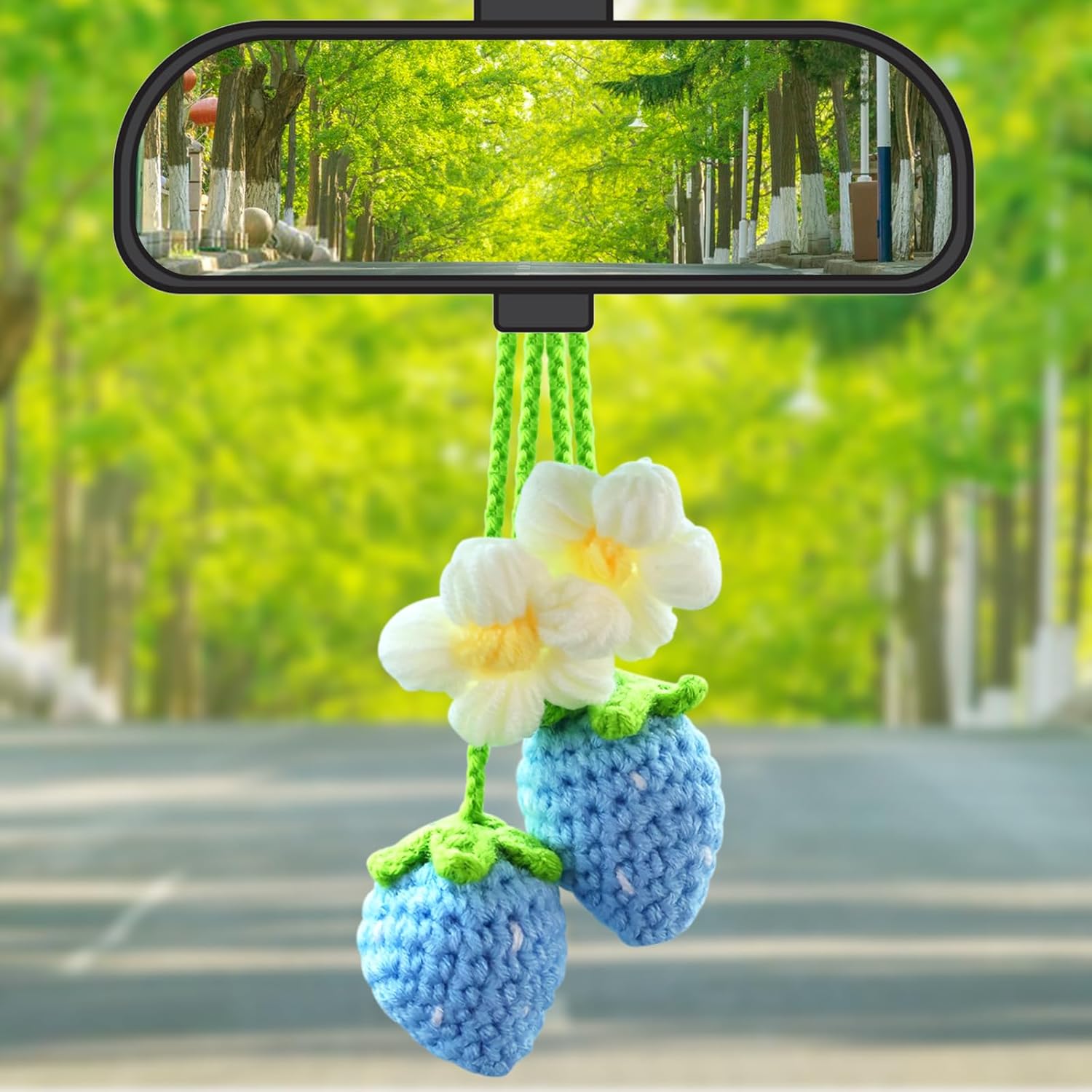 Winmany 2PCS Blue Car Mirror Hanging Ornament