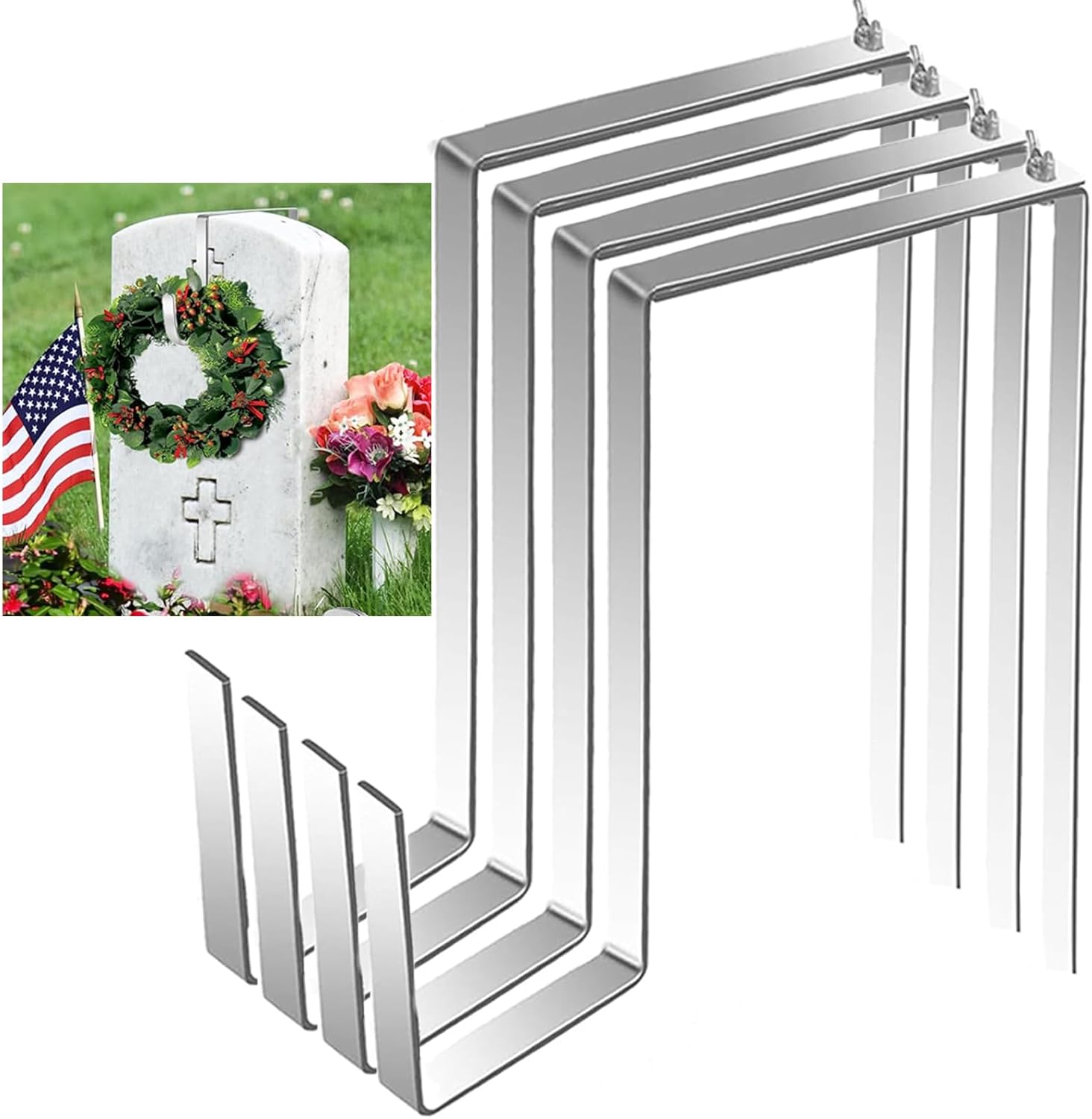 4 PCS Wreath Holder for Cemetery Front Door