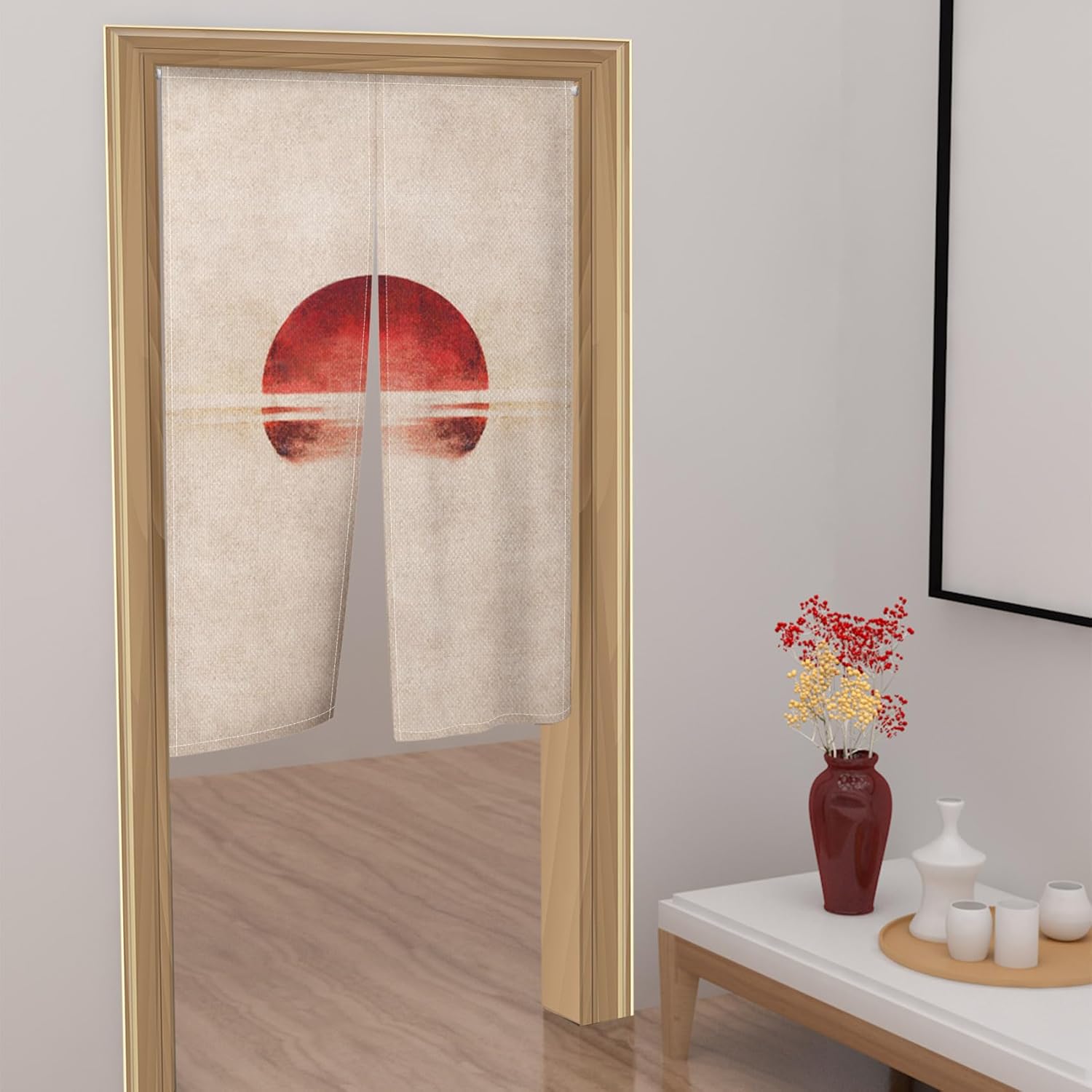 Traditional Japanese Noren Door Curtain 34x48 Sunset