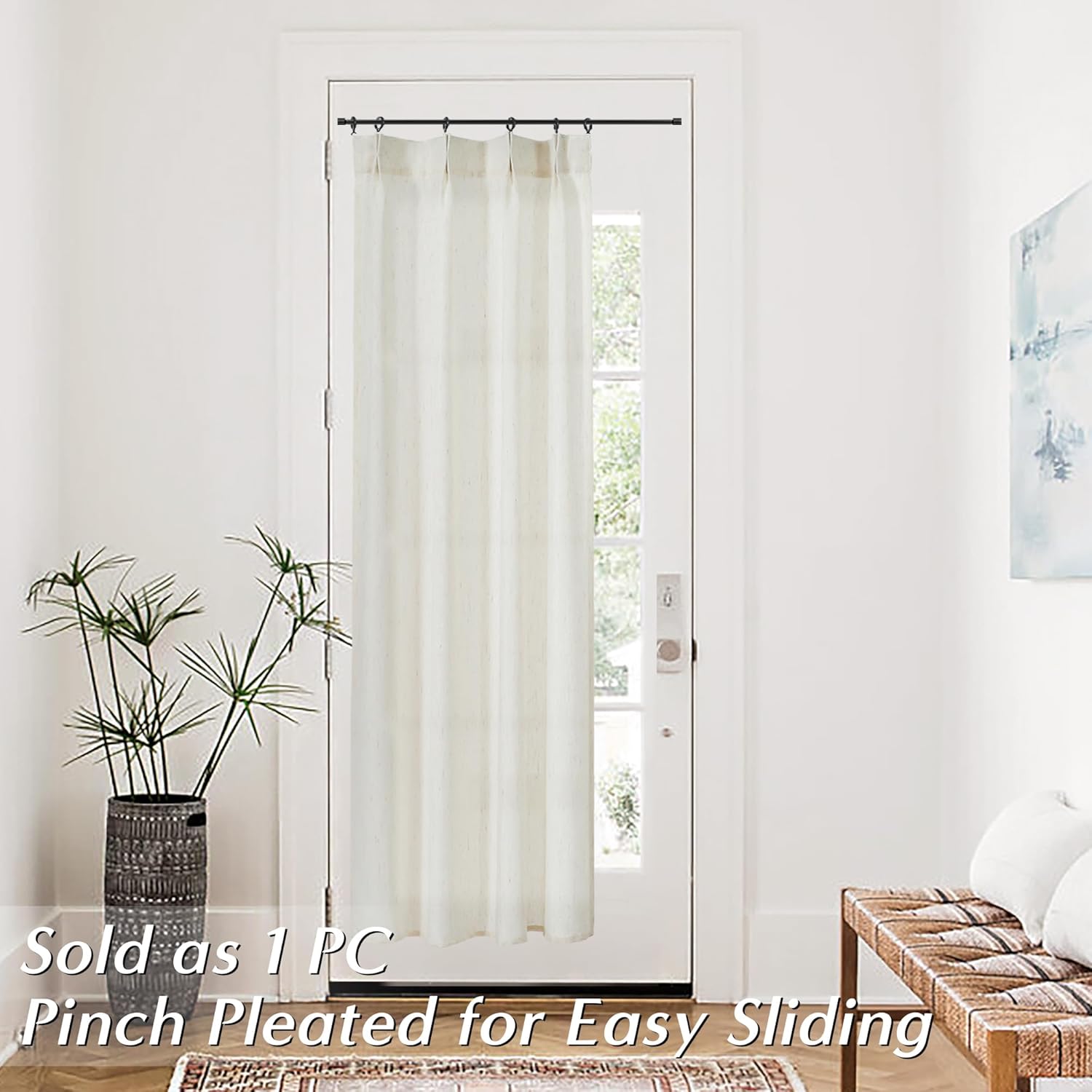 French Door Curtain Panel Sheer Privacy Linen