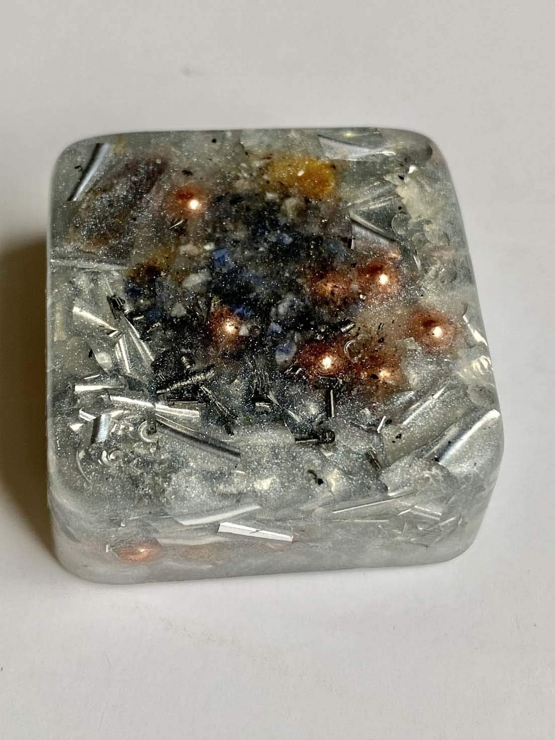 Pearl White 2 Mini Cube Tower Busters Orgone Crystal