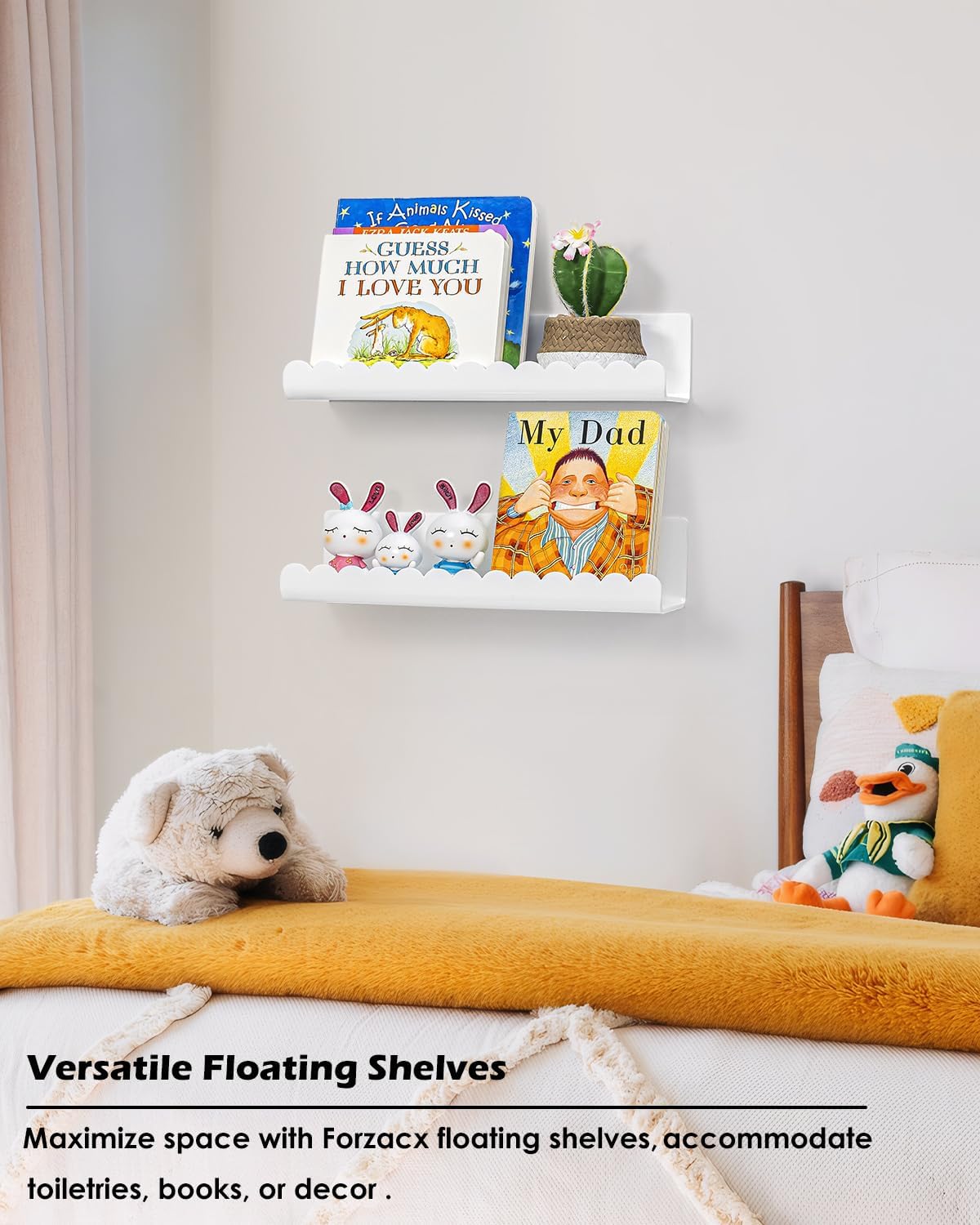 Forzacx Floating Shelves Wall 2 Pack Durable Design
