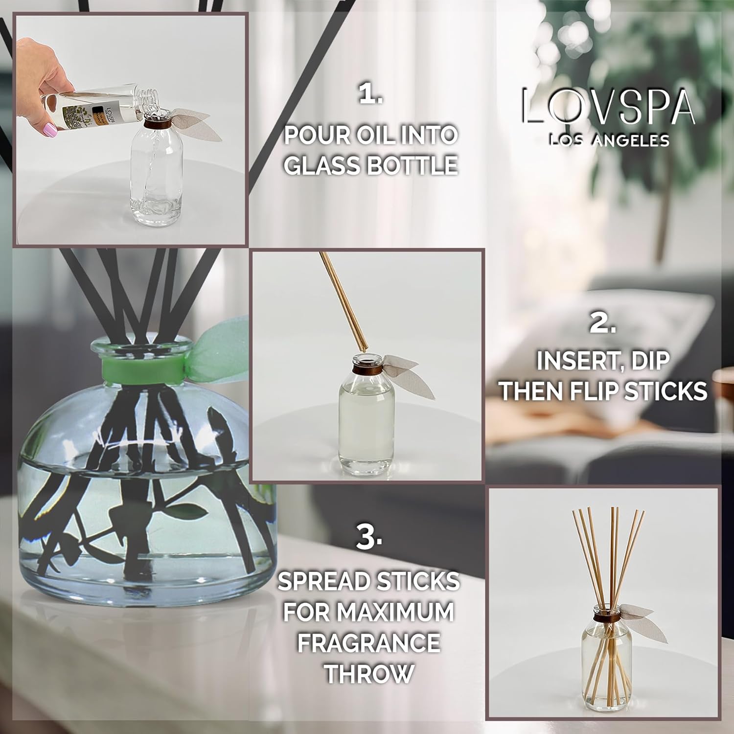 LOVSPA Mahogany Teakwood Reed Diffuser Refill 4 oz