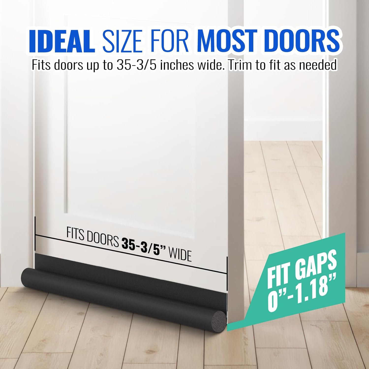 OSAMEDA Door Draft Stopper - 35-35 Inch Black
