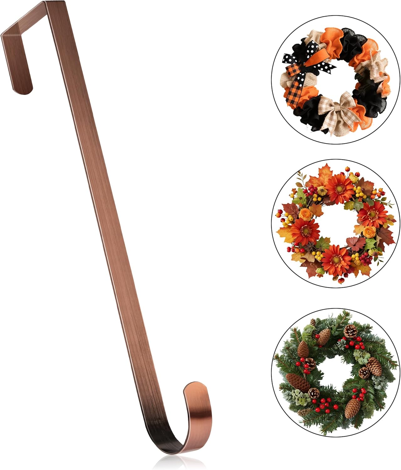 MCFULL 12 Inch Wreath Hangers for Front Door