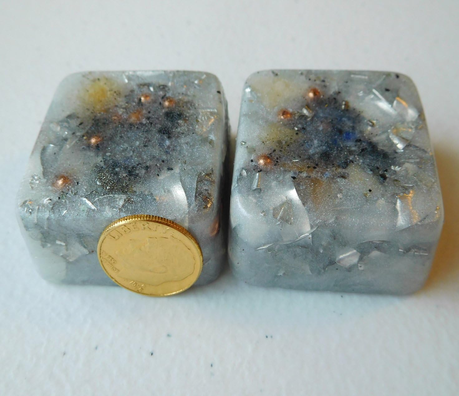 Pearl White 2 Mini Cube Tower Busters Orgone Crystal