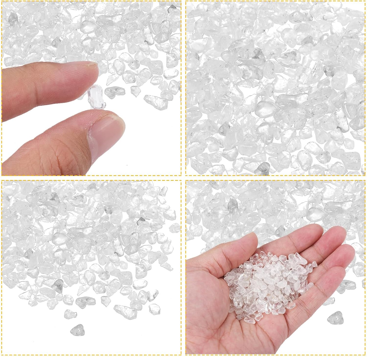 MECCANIXITY White Tumbled Quartz Decor Stones 5-7mm