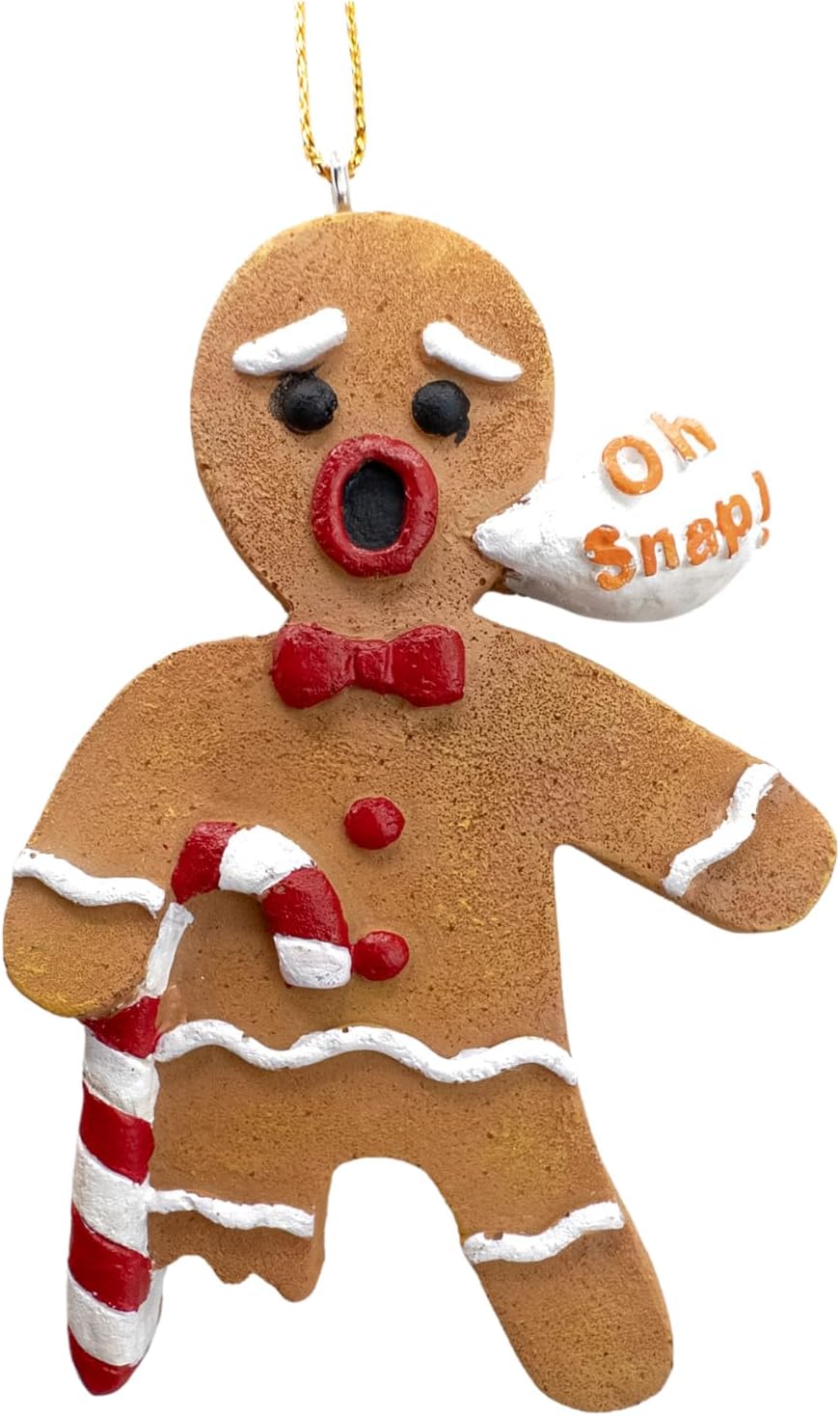 Gingerbread Man with Broken Leg Crutch Ornament