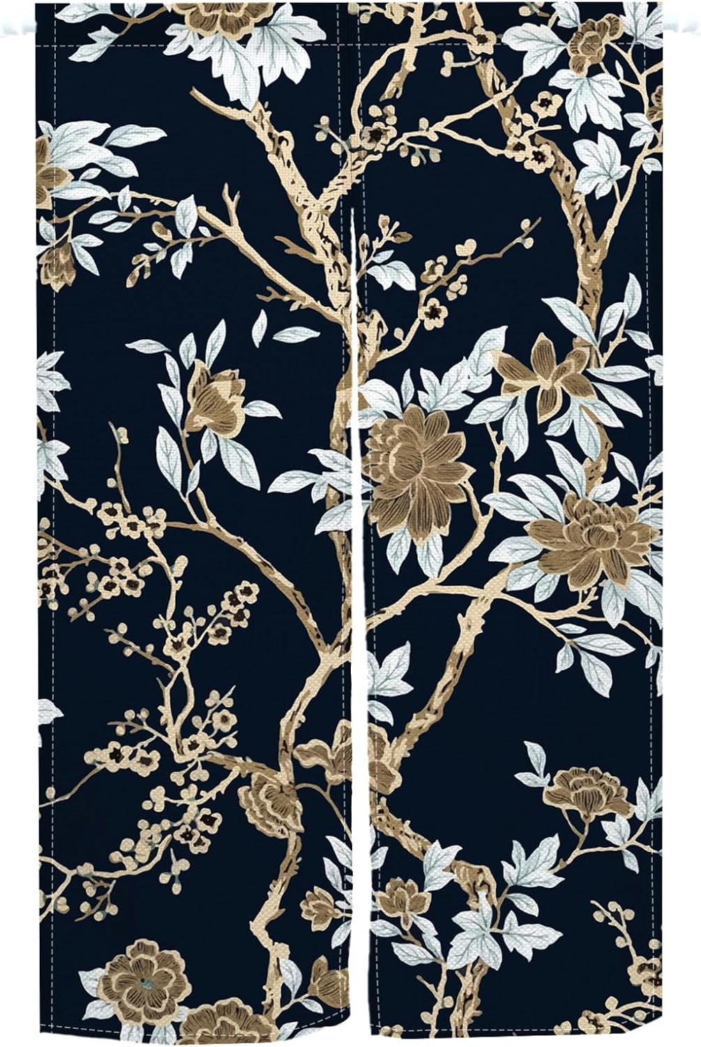 Japanese Doorway Curtain Panel 34x60 Inches Bloomy Flowers
