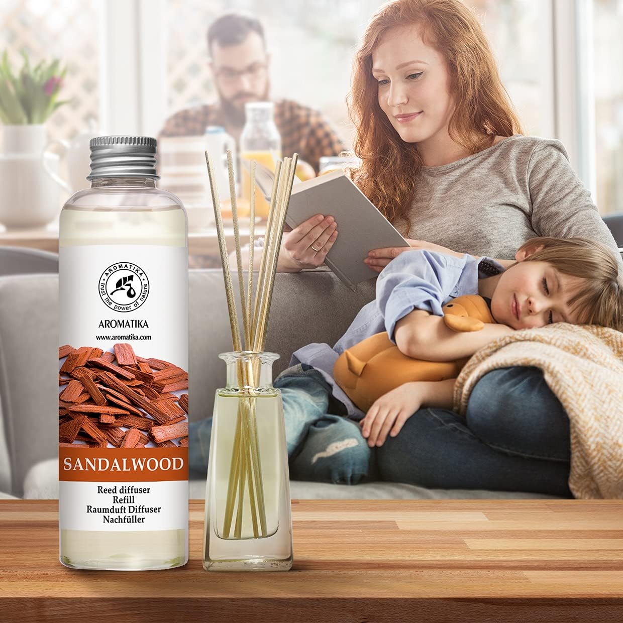 Sandalwood Reed Diffuser Refill 200ml - Natural Home Fragrance