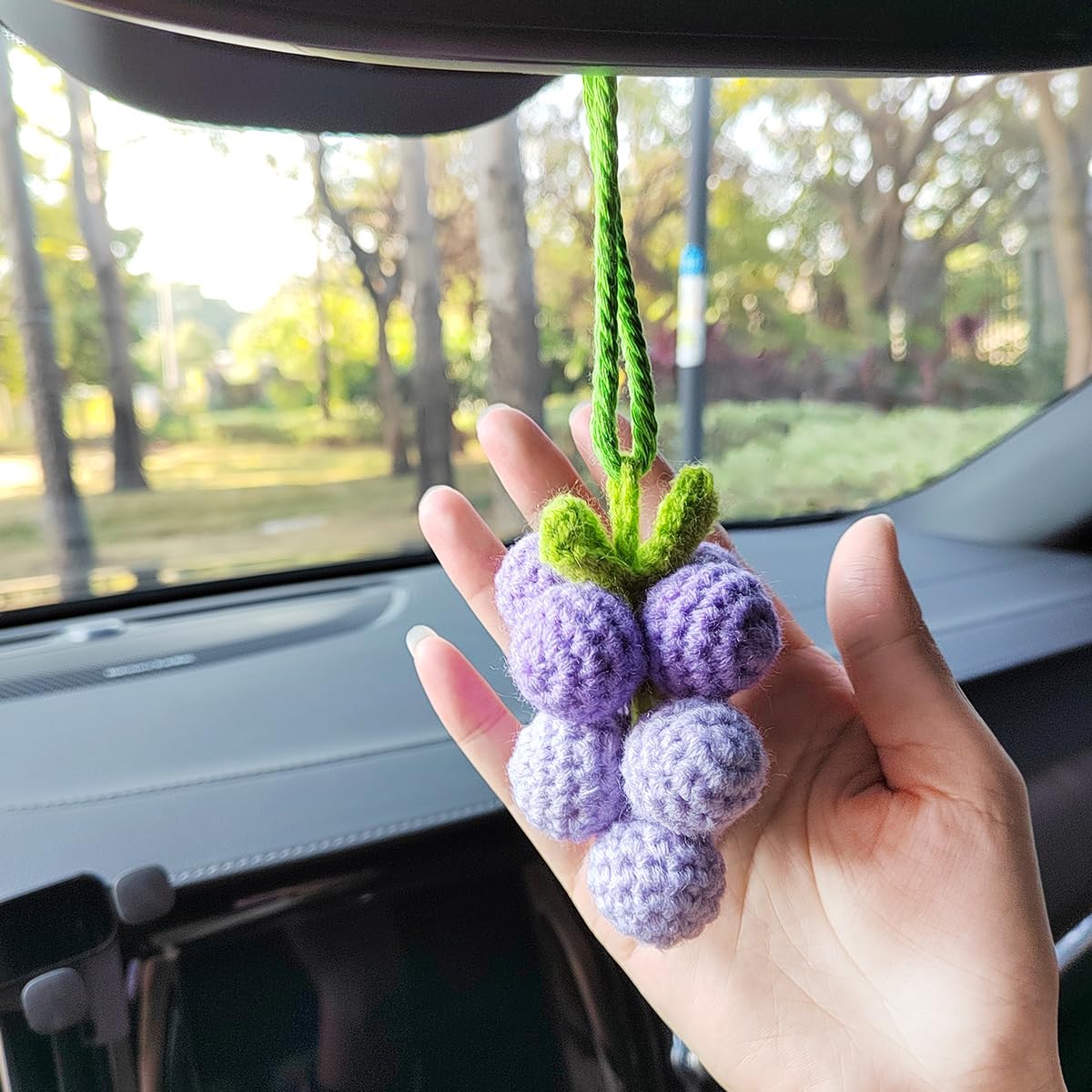 Cute Crochet Grape Car Hanging Ornament