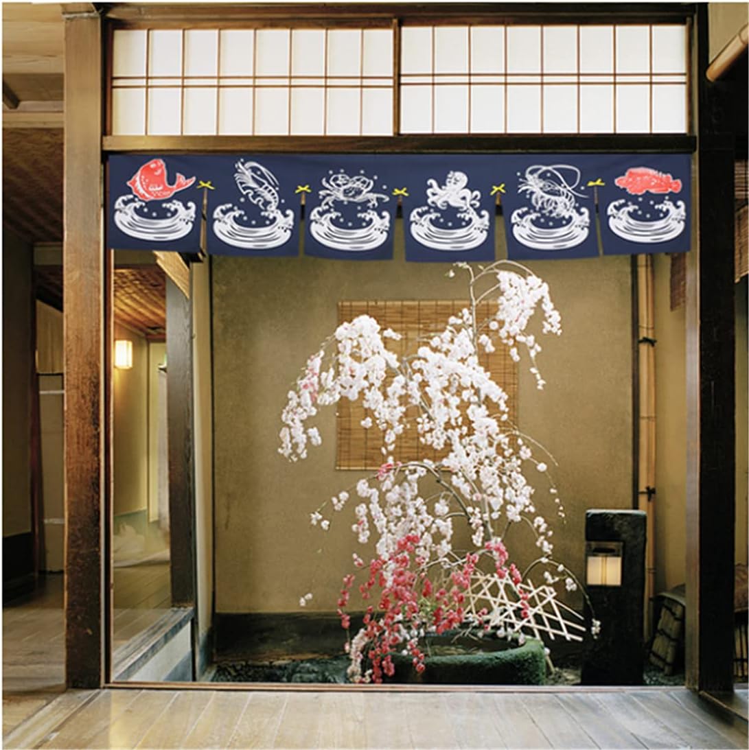 Sakura Pattern Japanese Doorway Curtain 40x180cm