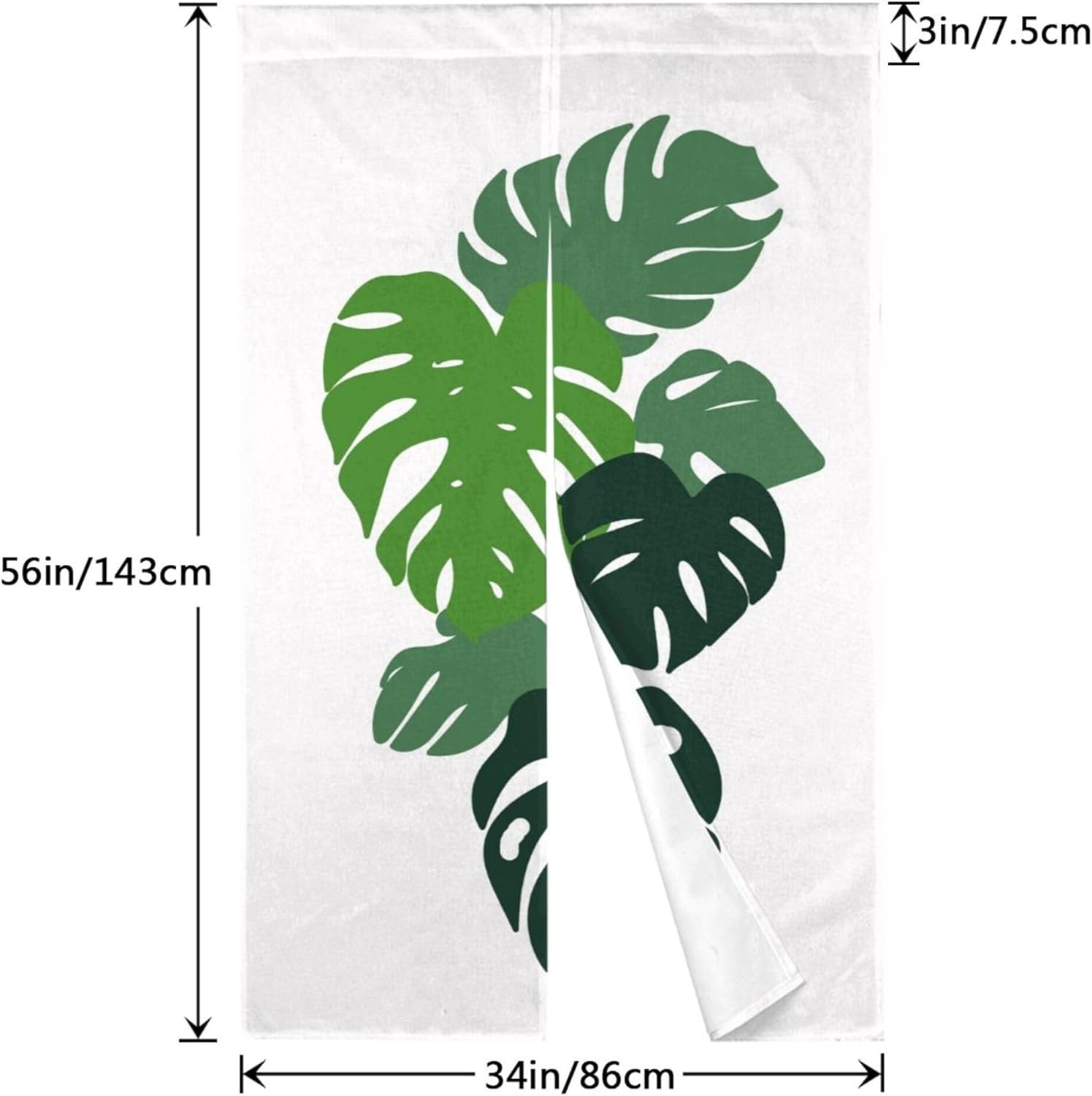 Monstera Door Curtain for Home Decor