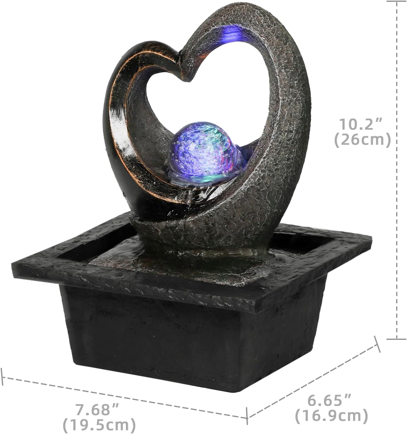 Ferrisland Tabletop Water Fountain with LED Light