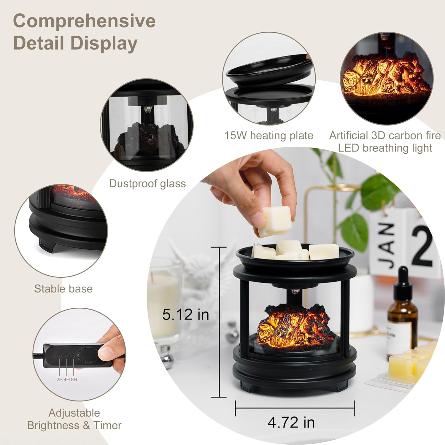 MOAFINA 3-in-1 Wax Melt Warmer with Timer