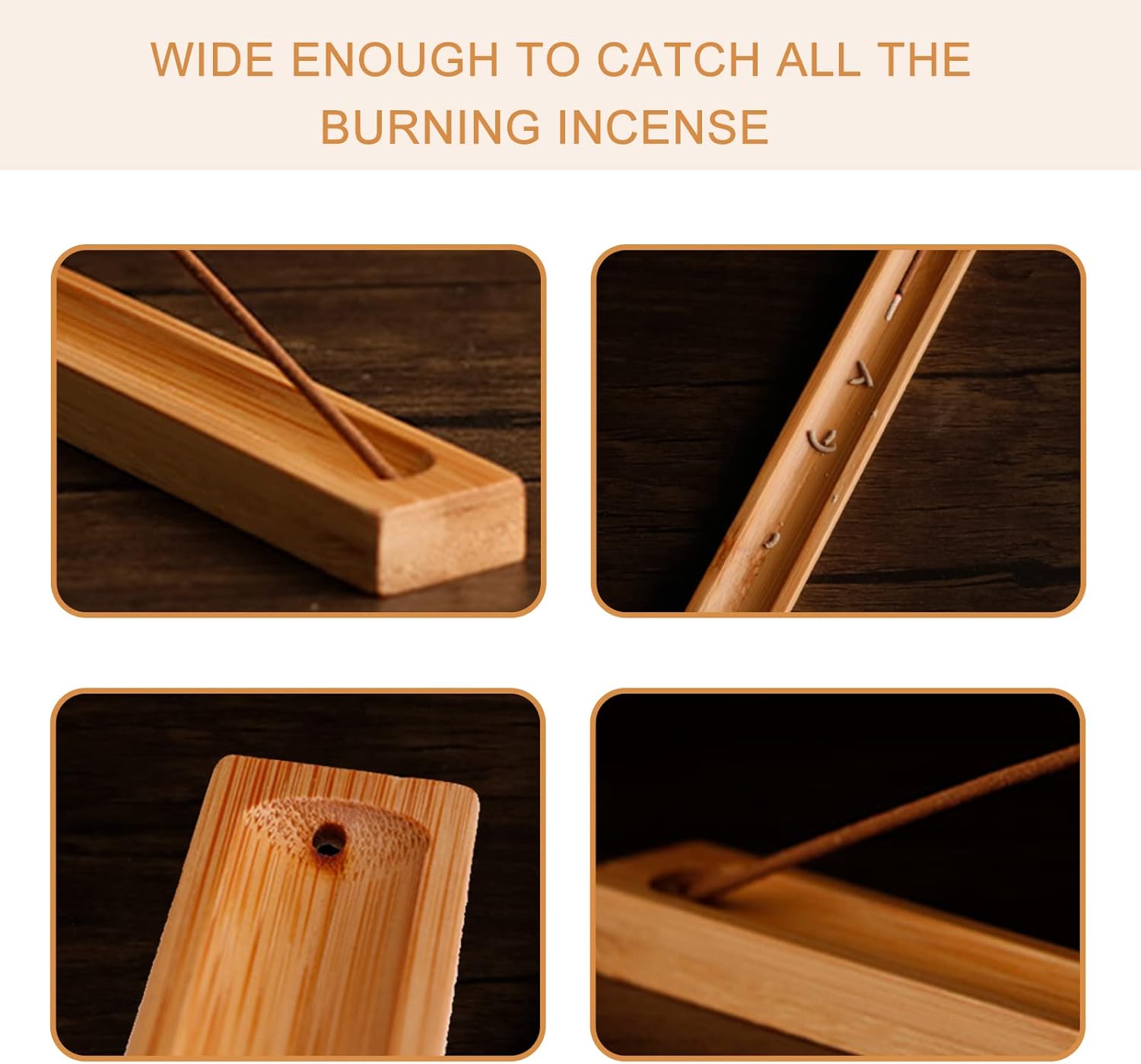 HOSSIAN Bamboo Incense Holder with Ash Catcher 11 Inches
