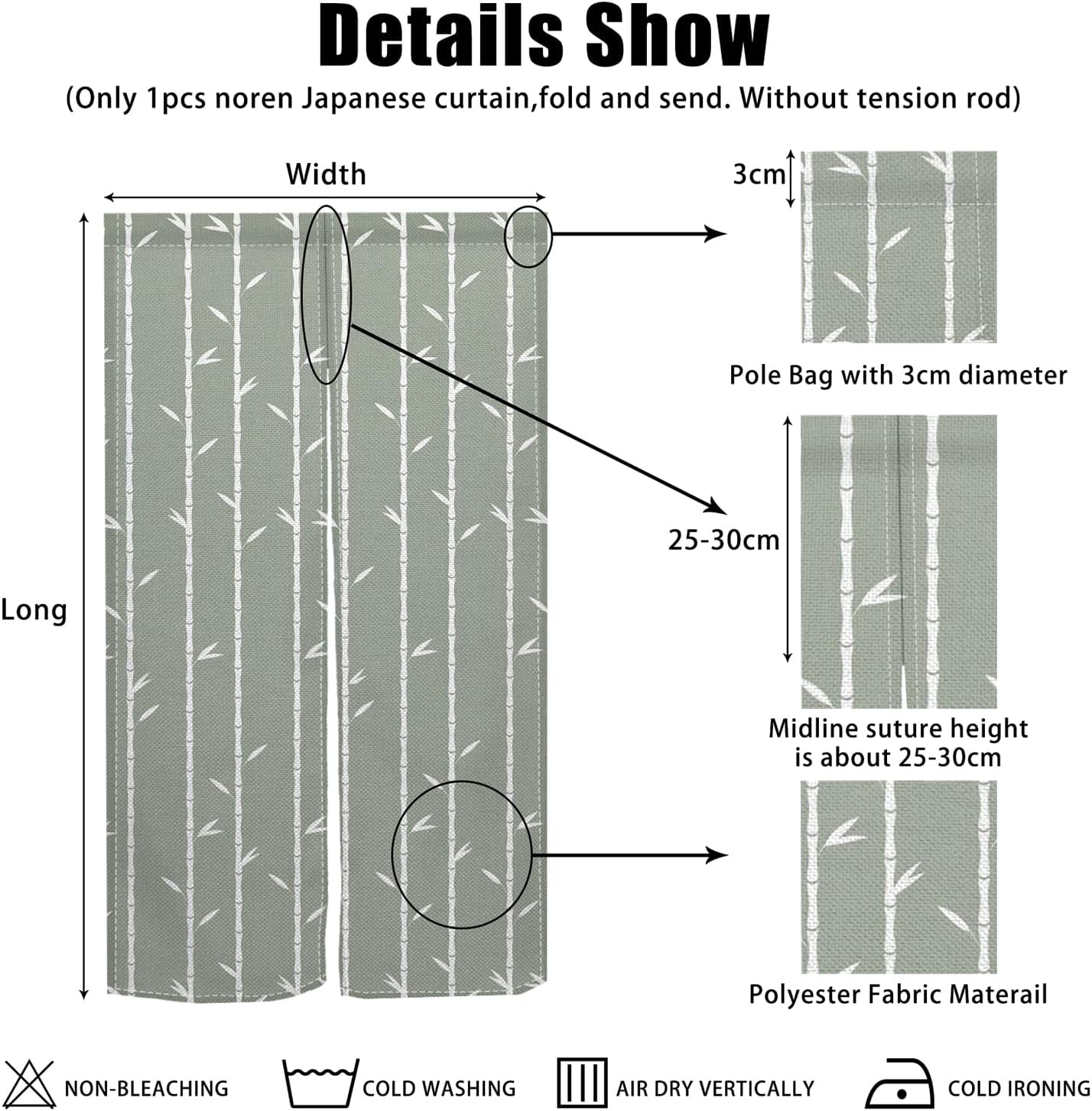 Boho Style Bamboo Decor Curtain for Home Entryway