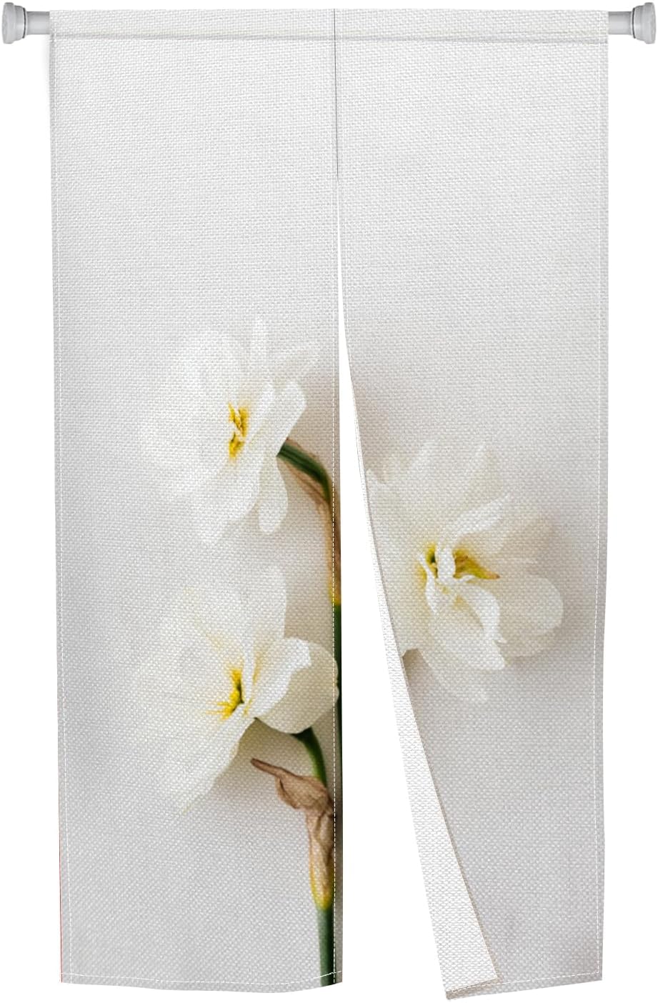 Japanese Noren Door Curtain with Bloomy Flower Print