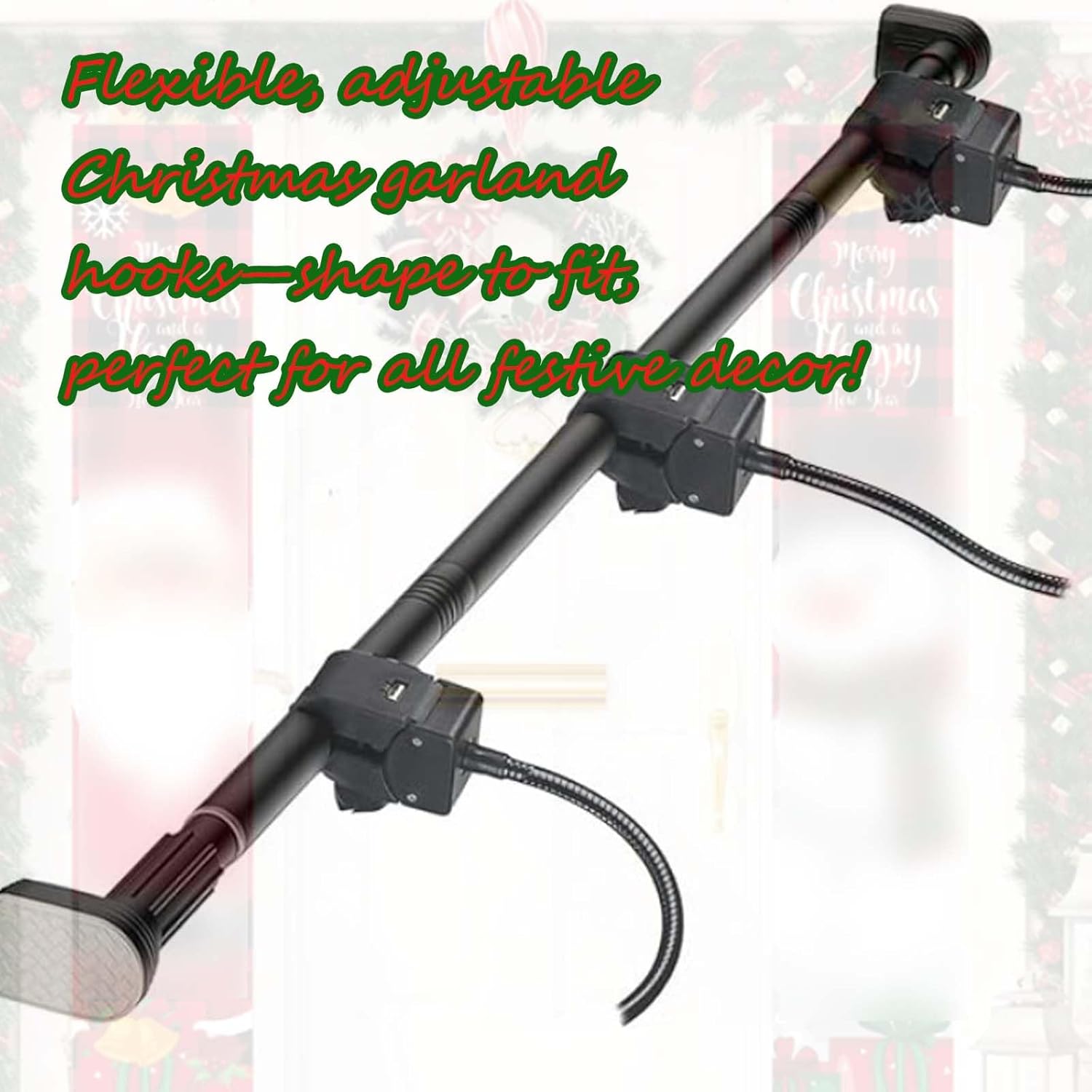 Adjustable Garland Hanger for Front Door Frame - 32 to 80 Fit